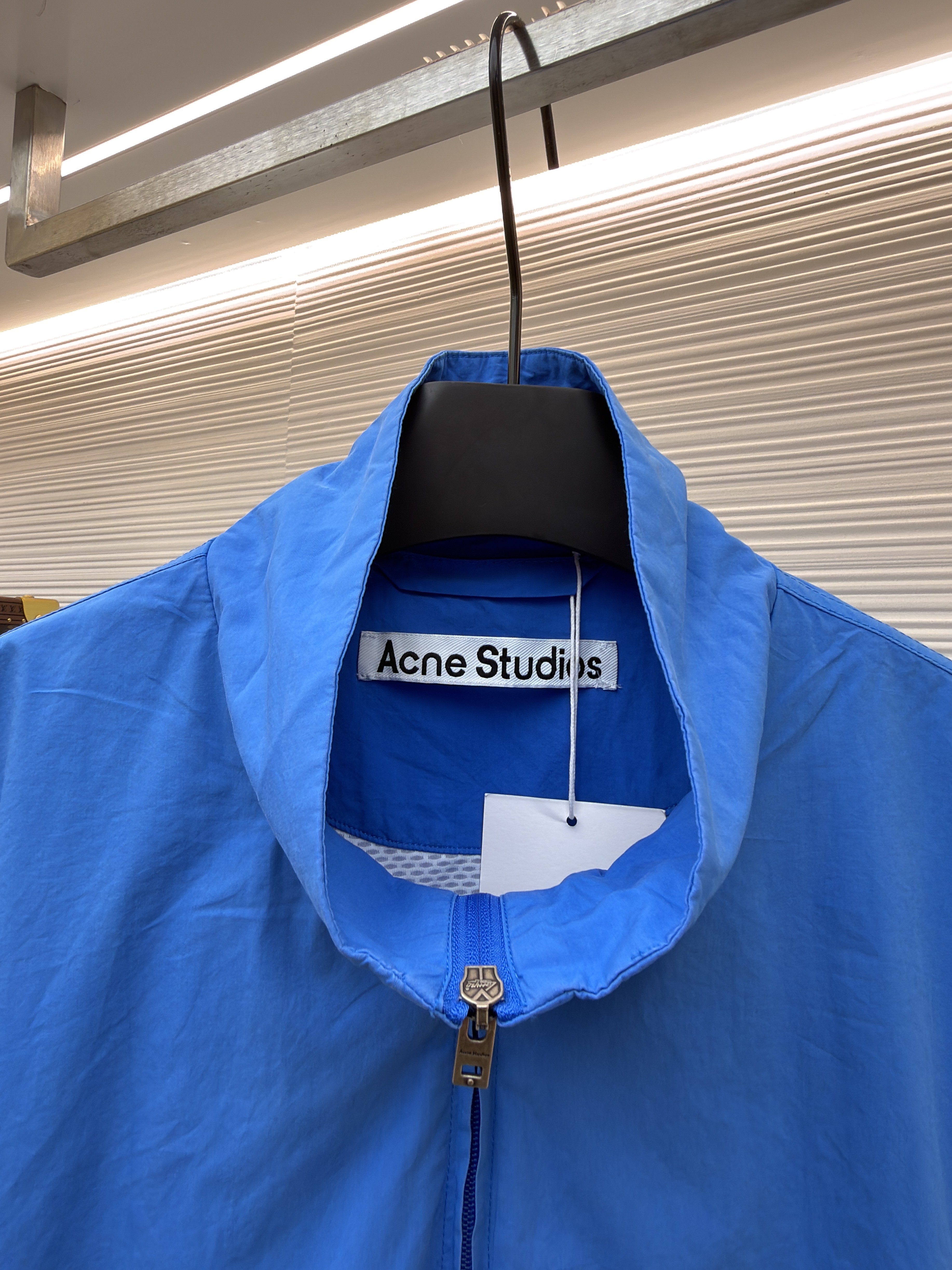 Acne Studios 徽标印花拉链立领夹克 外套 秋冬 长袖 蓝色 B2