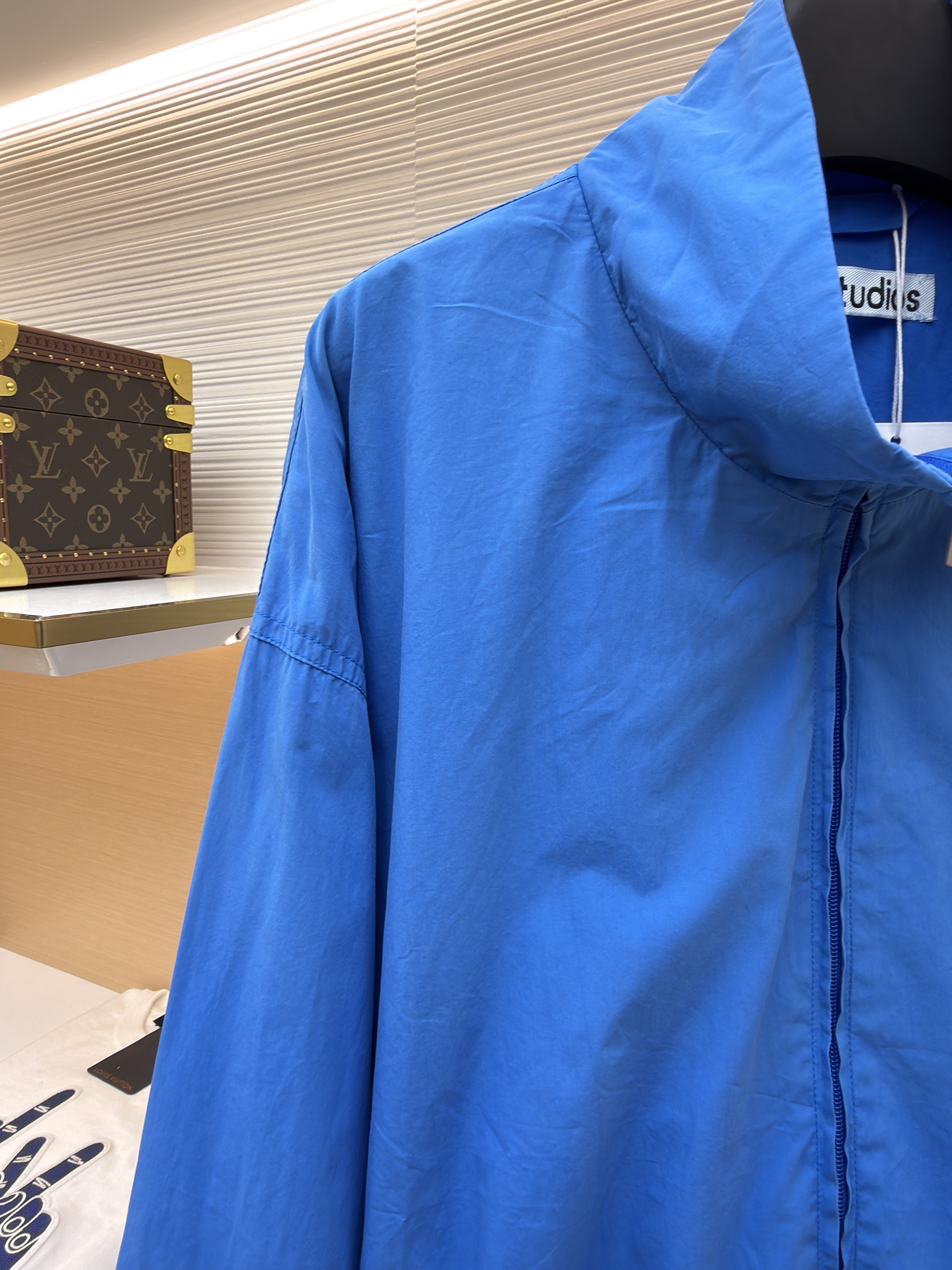 Acne Studios 徽标印花拉链立领夹克 外套 秋冬 长袖 蓝色 B2