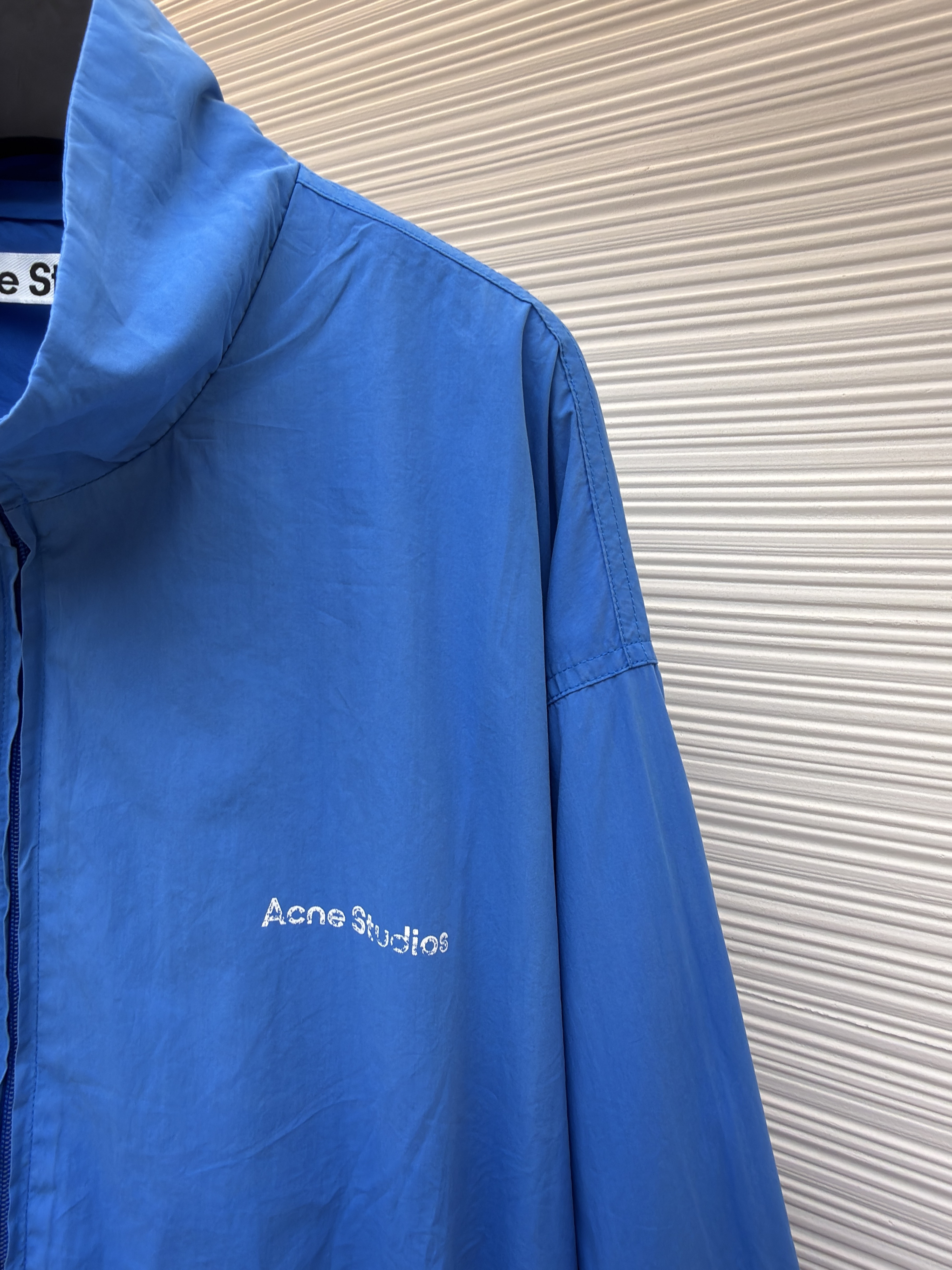 Acne Studios 徽标印花拉链立领夹克 外套 秋冬 长袖 蓝色 B2