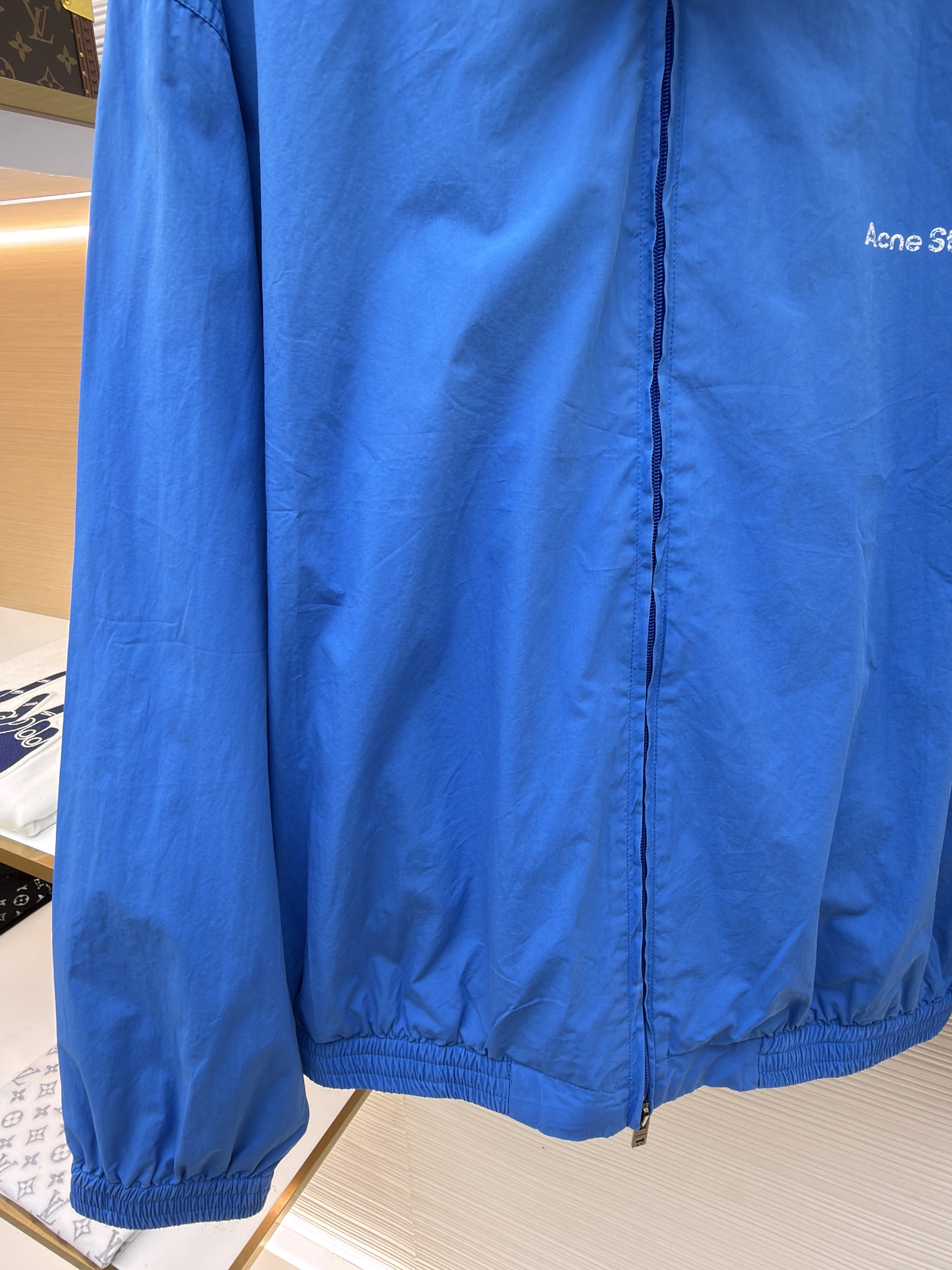 Acne Studios 徽标印花拉链立领夹克 外套 秋冬 长袖 蓝色 B2