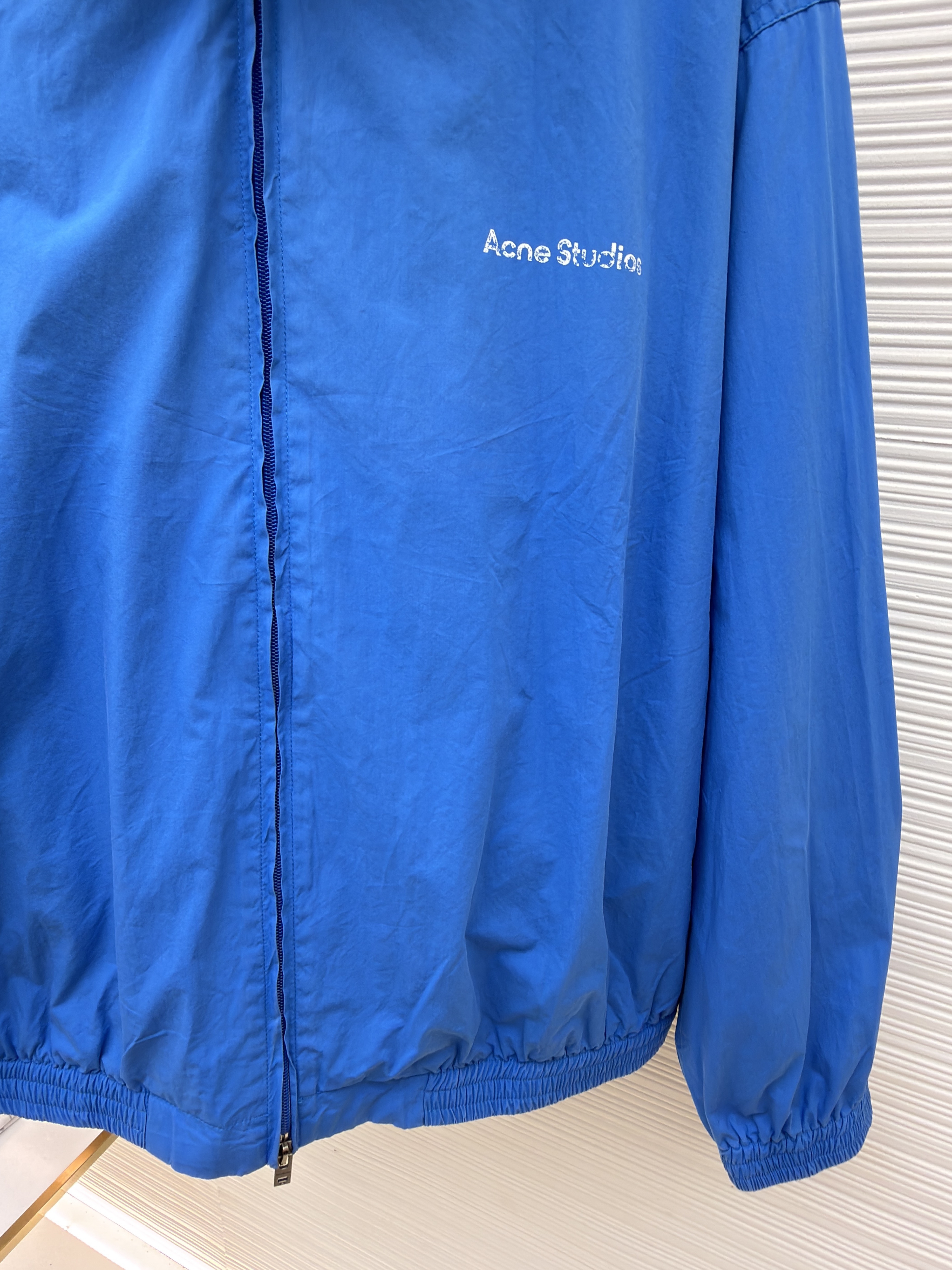 Acne Studios 徽标印花拉链立领夹克 外套 秋冬 长袖 蓝色 B2