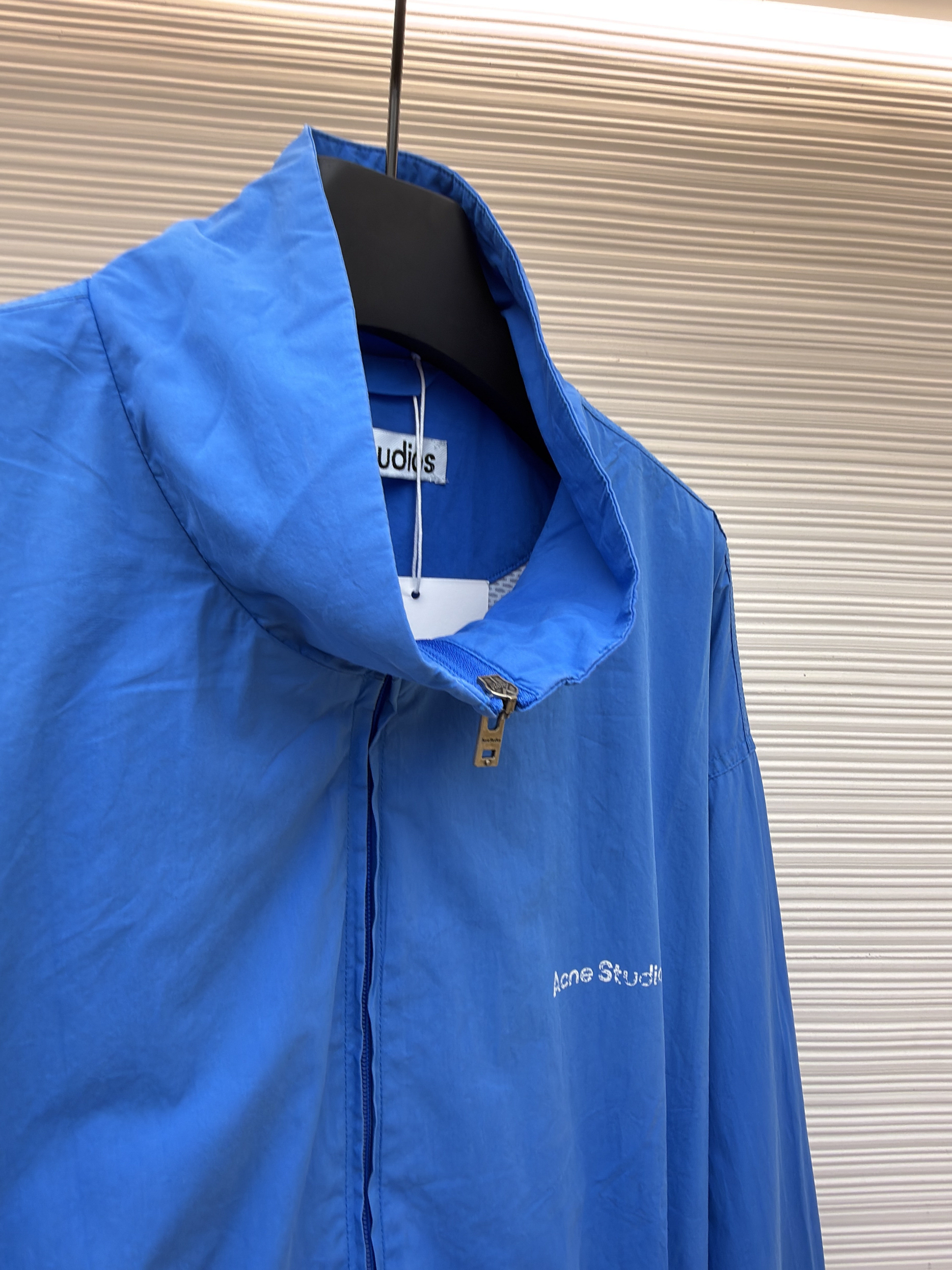 Acne Studios 徽标印花拉链立领夹克 外套 秋冬 长袖 蓝色 B2