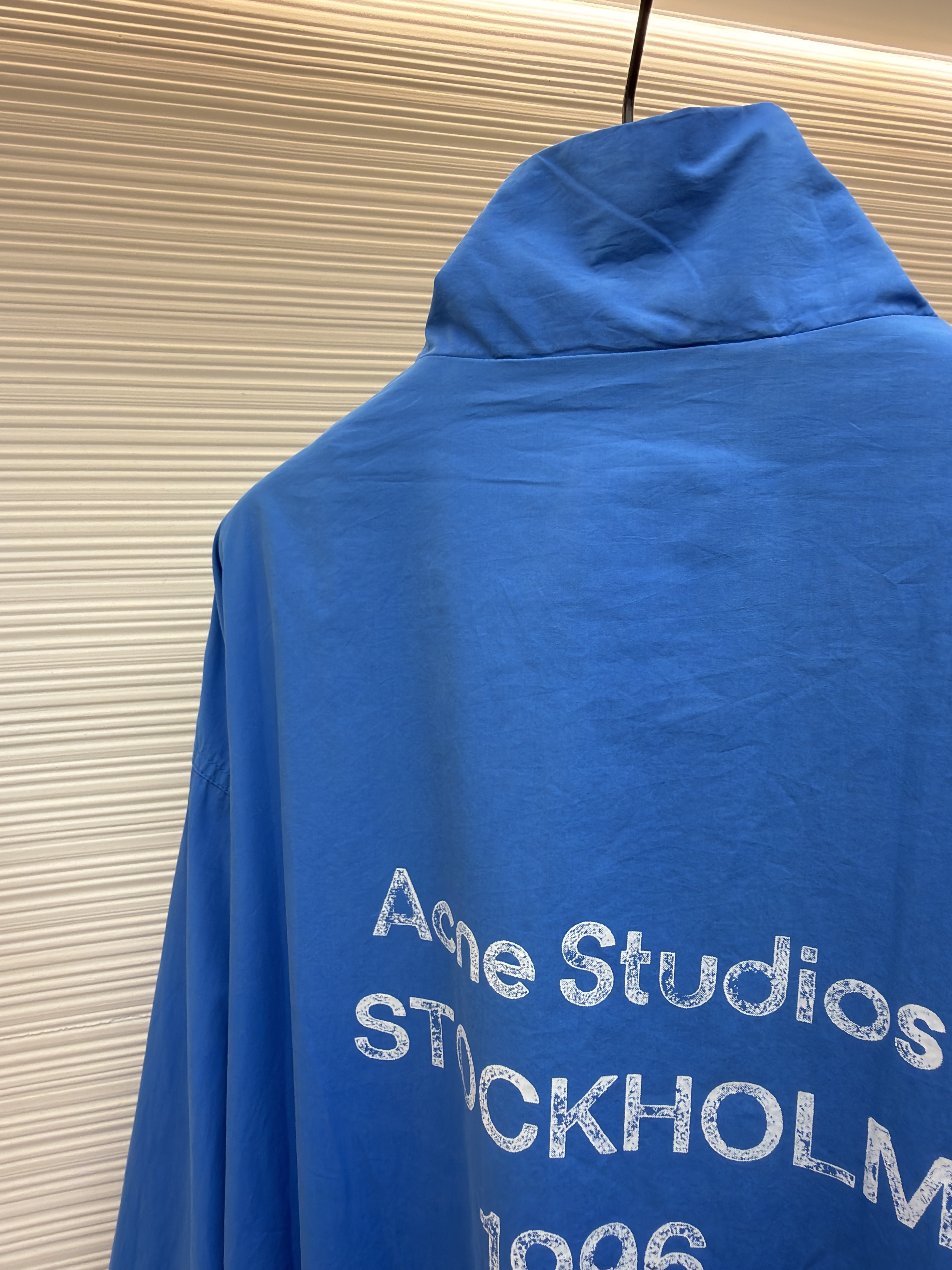 Acne Studios 徽标印花拉链立领夹克 外套 秋冬 长袖 蓝色 B2