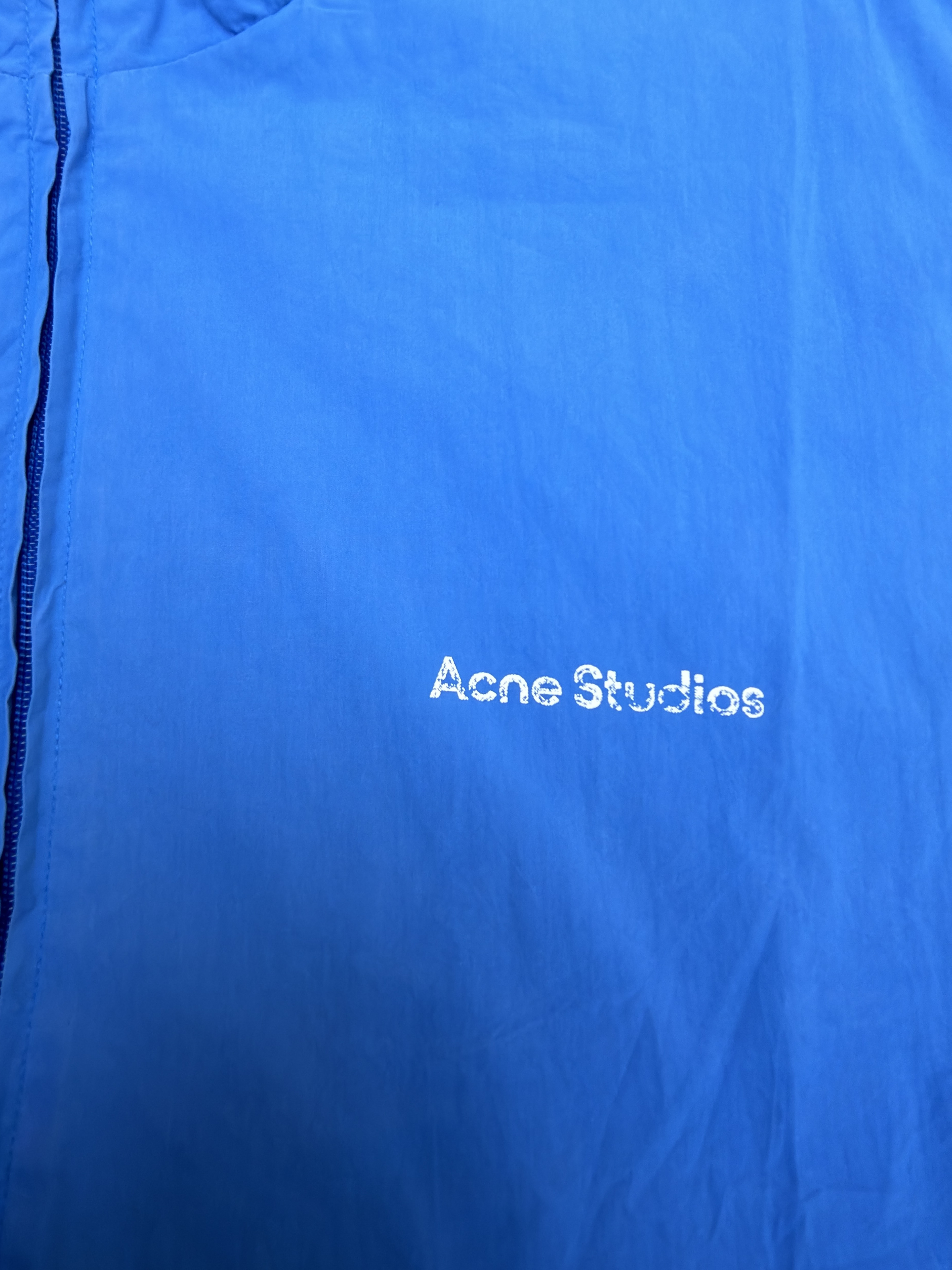 Acne Studios 徽标印花拉链立领夹克 外套 秋冬 长袖 蓝色 B2