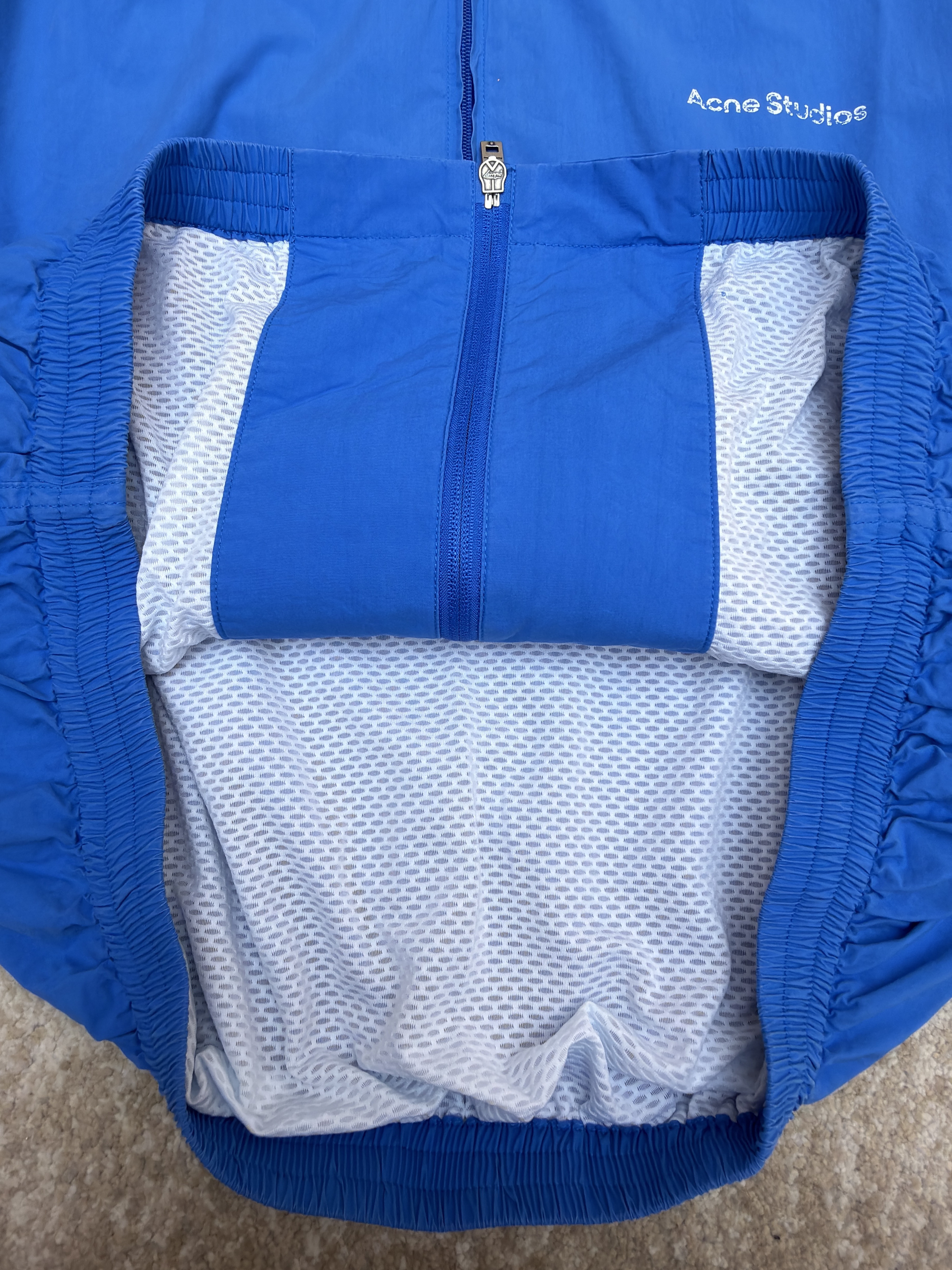 Acne Studios 徽标印花拉链立领夹克 外套 秋冬 长袖 蓝色 B2