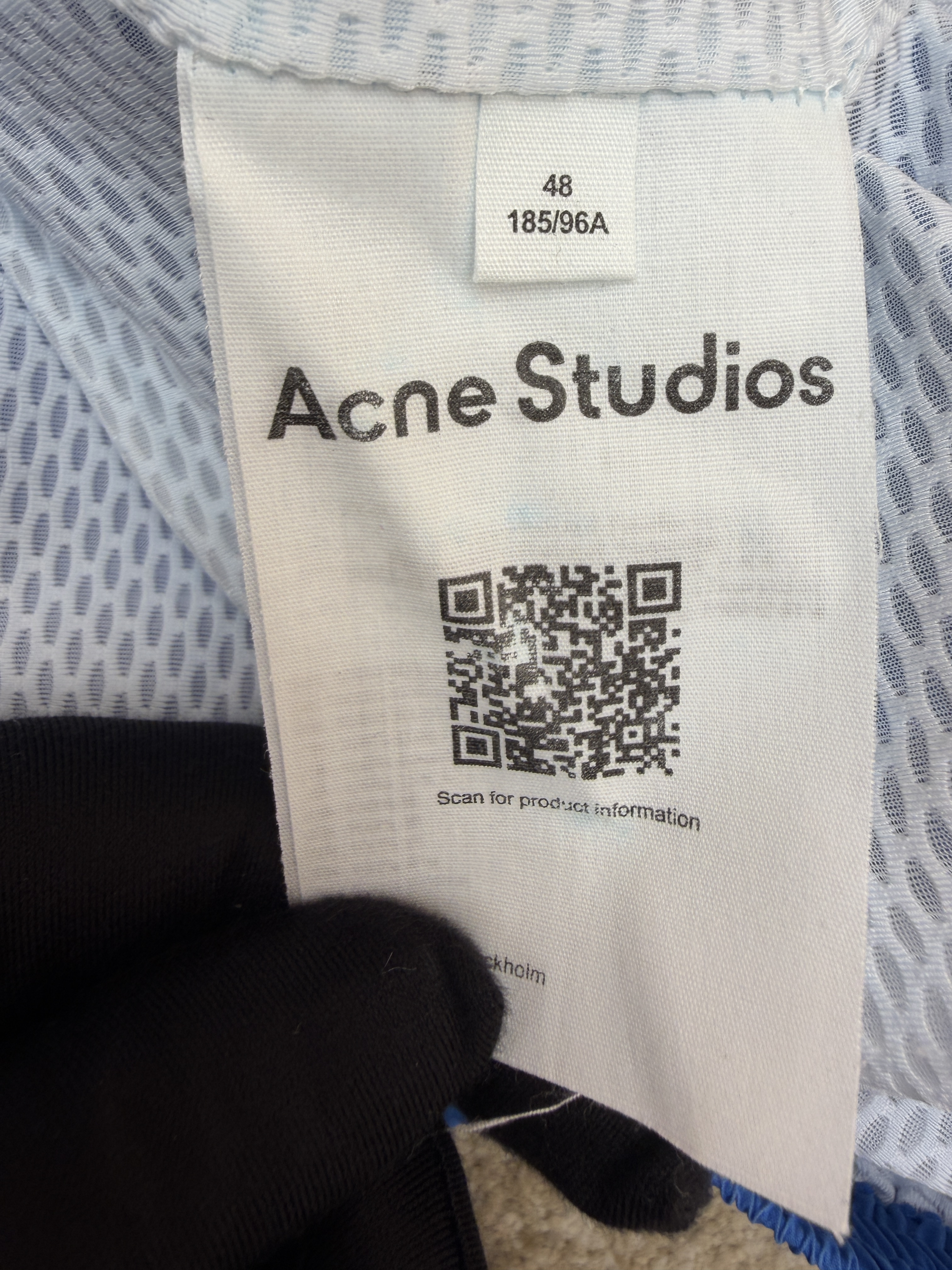 Acne Studios 徽标印花拉链立领夹克 外套 秋冬 长袖 蓝色 B2