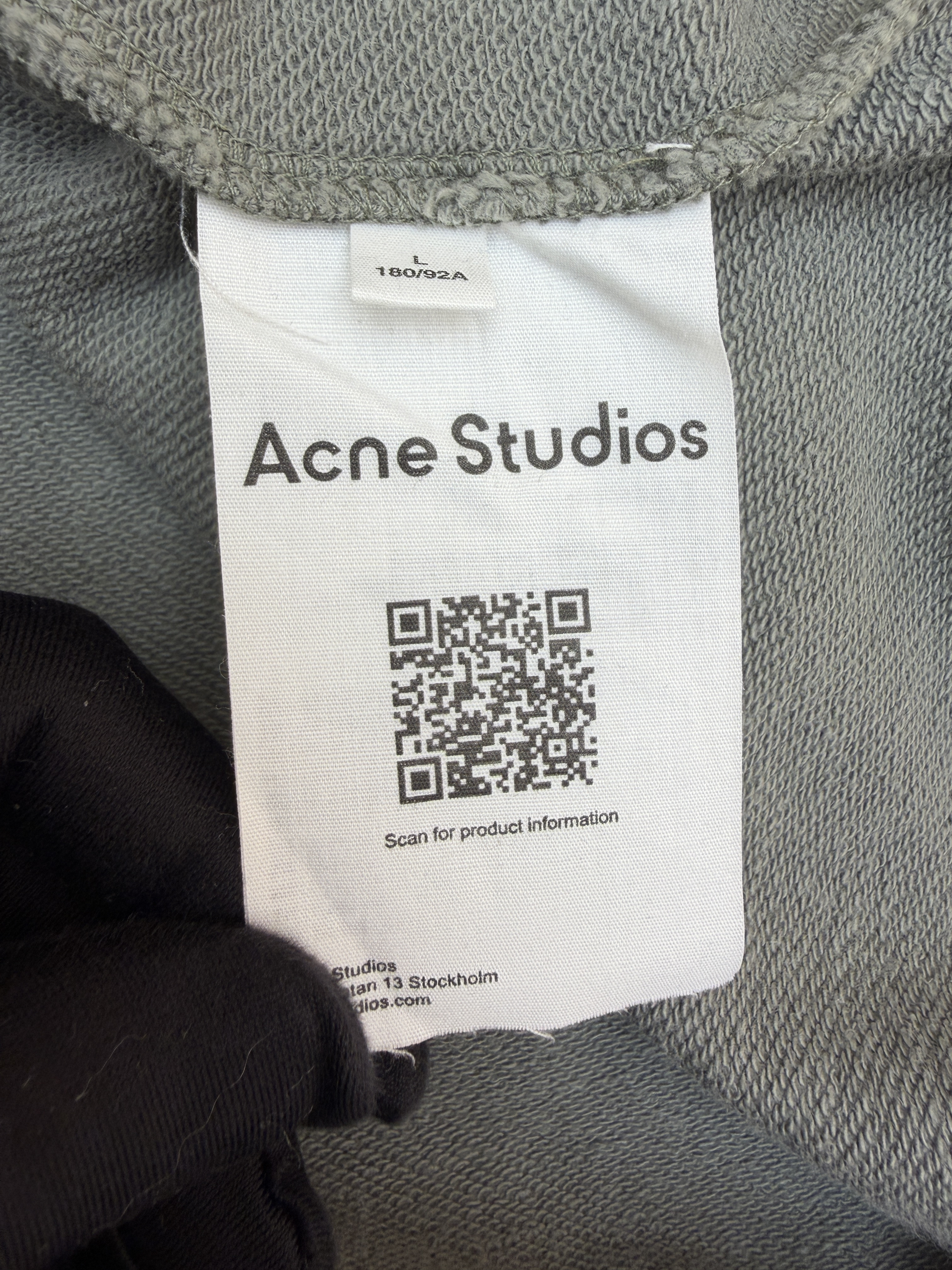 Acne Studios 喷绘做旧徽标拉链连帽卫衣 外套 长袖 绿色 B0