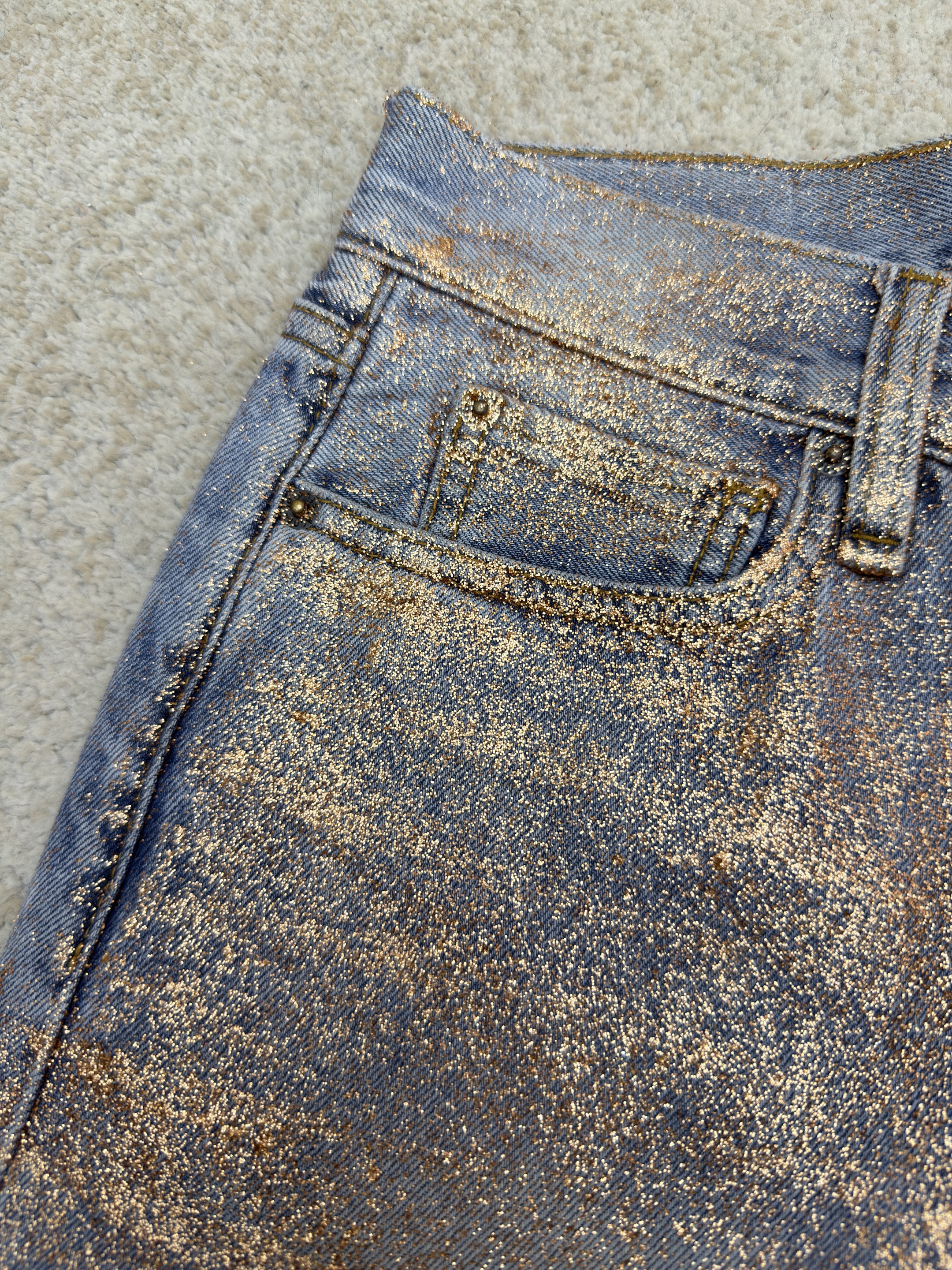 Acne Studios 渐变烫金闪粉牛仔裤 长裤 裤子 B5