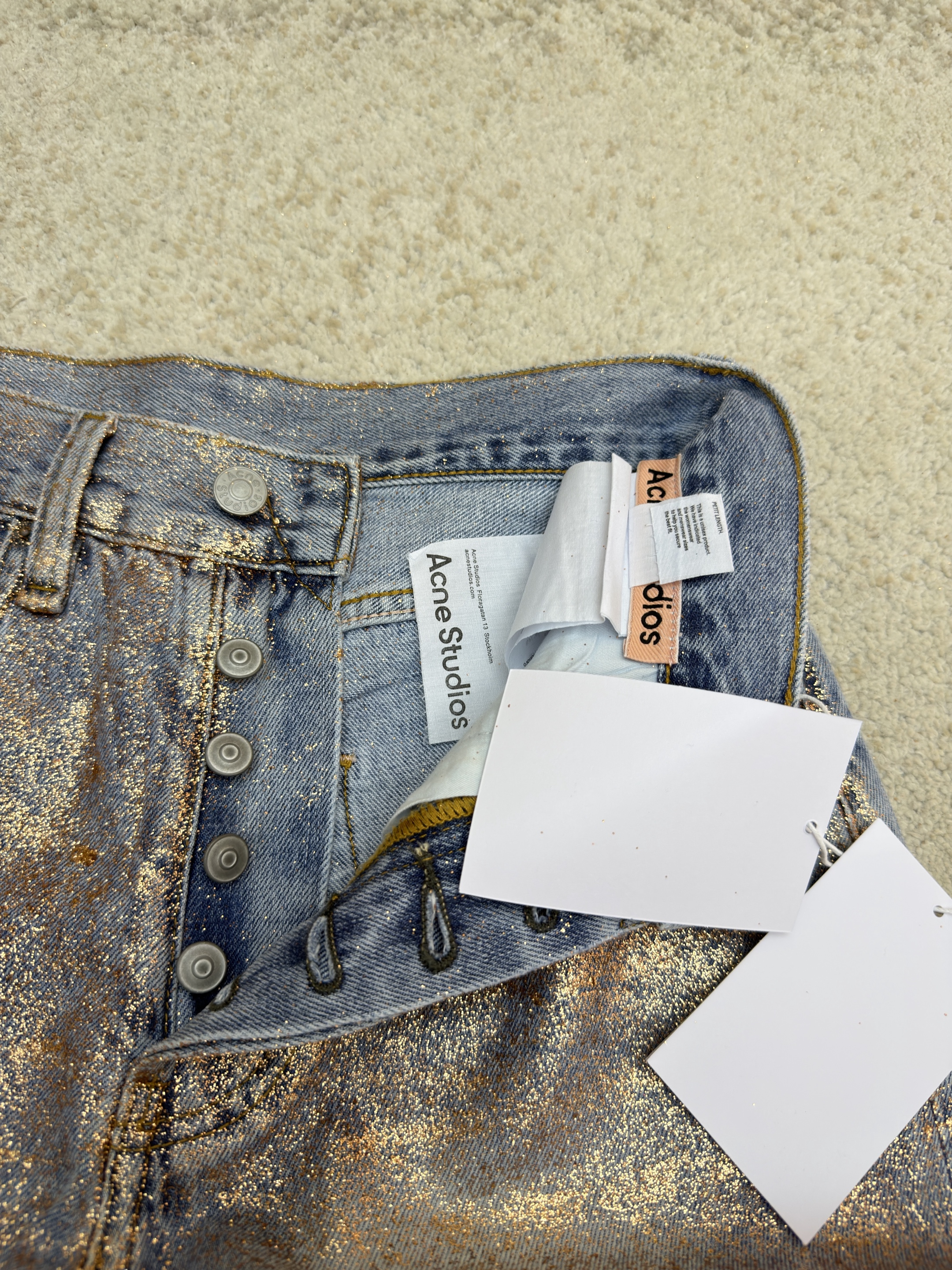 Acne Studios 渐变烫金闪粉牛仔裤 长裤 裤子 B5