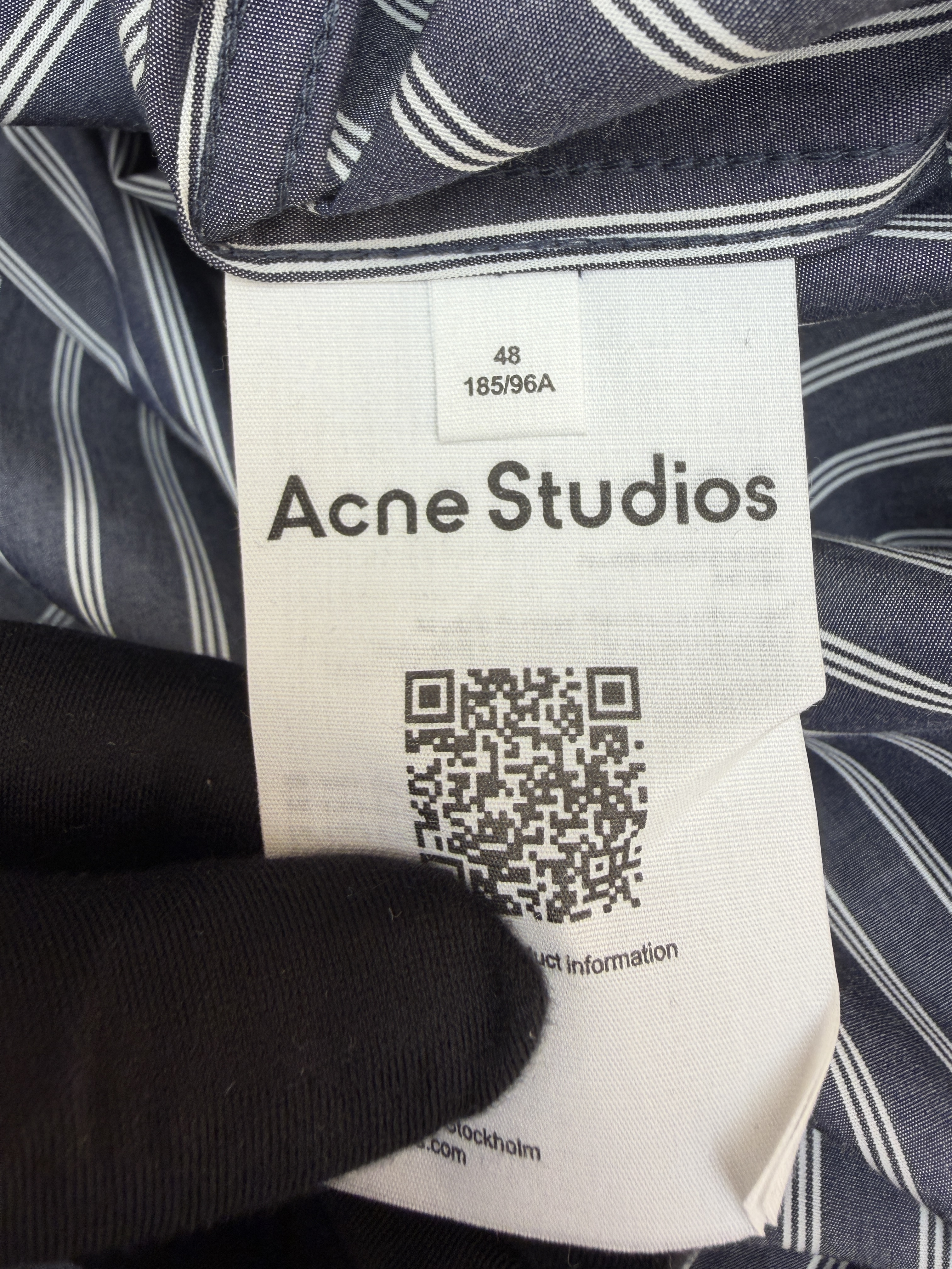 Acne Studios 徽标双袖条纹衬衫 外套 长袖 灰色 B0