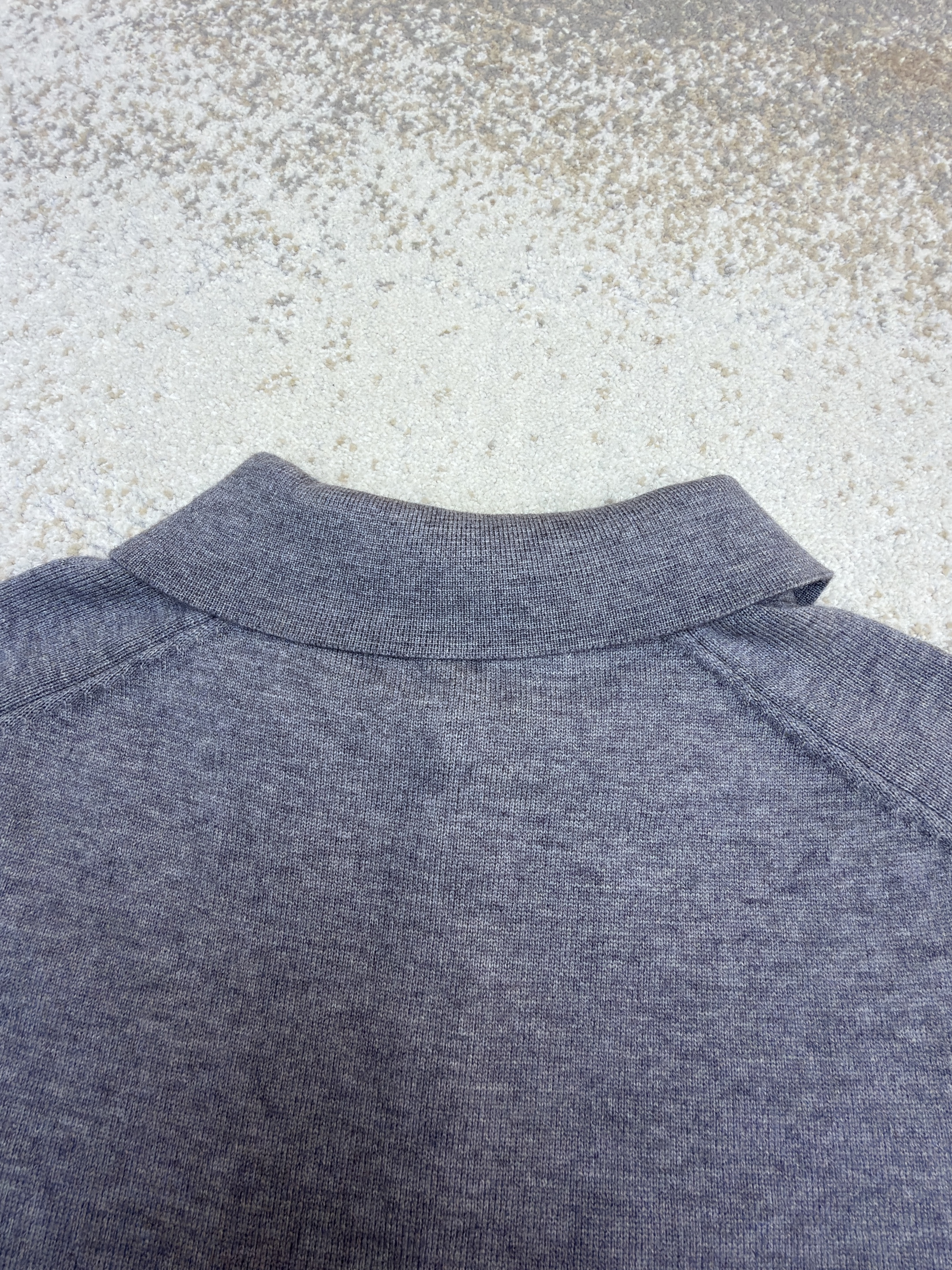 Acne Studios 徽标刺绣针织Polo衫 毛衣 针织衫 长袖 灰色 A7