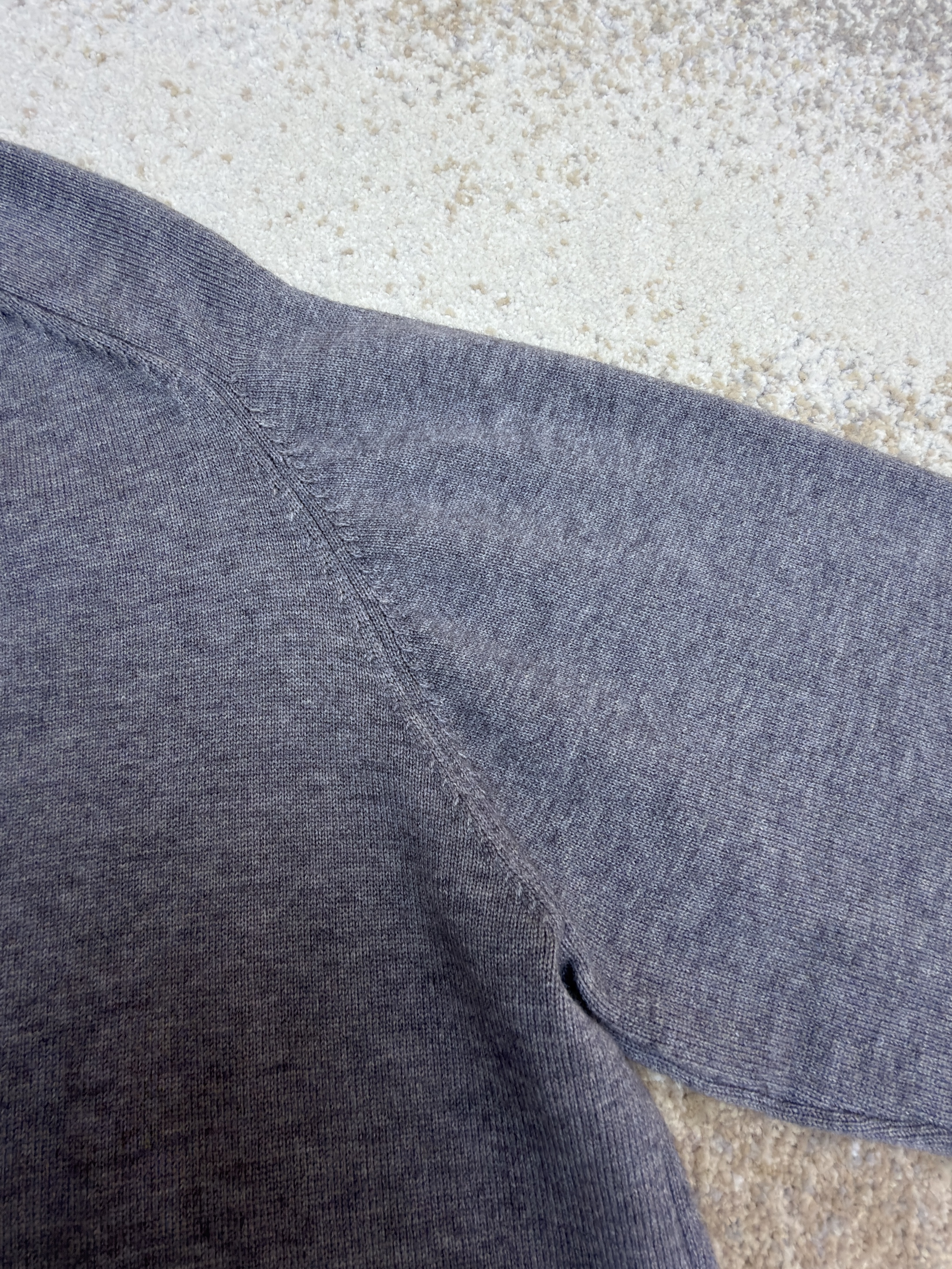 Acne Studios 徽标刺绣针织Polo衫 毛衣 针织衫 长袖 灰色 A7