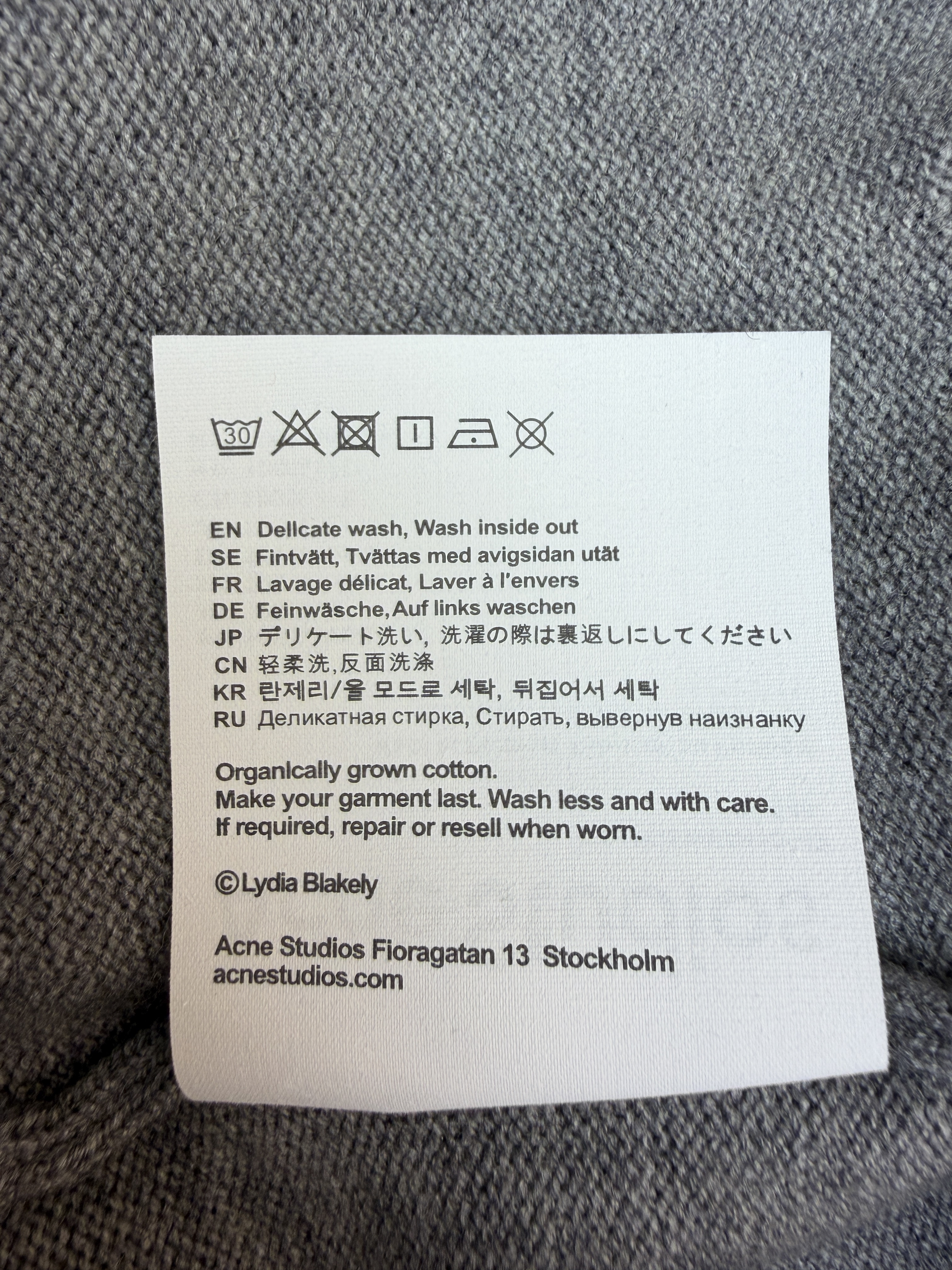 Acne Studios 徽标刺绣针织Polo衫 毛衣 针织衫 长袖 灰色 A7