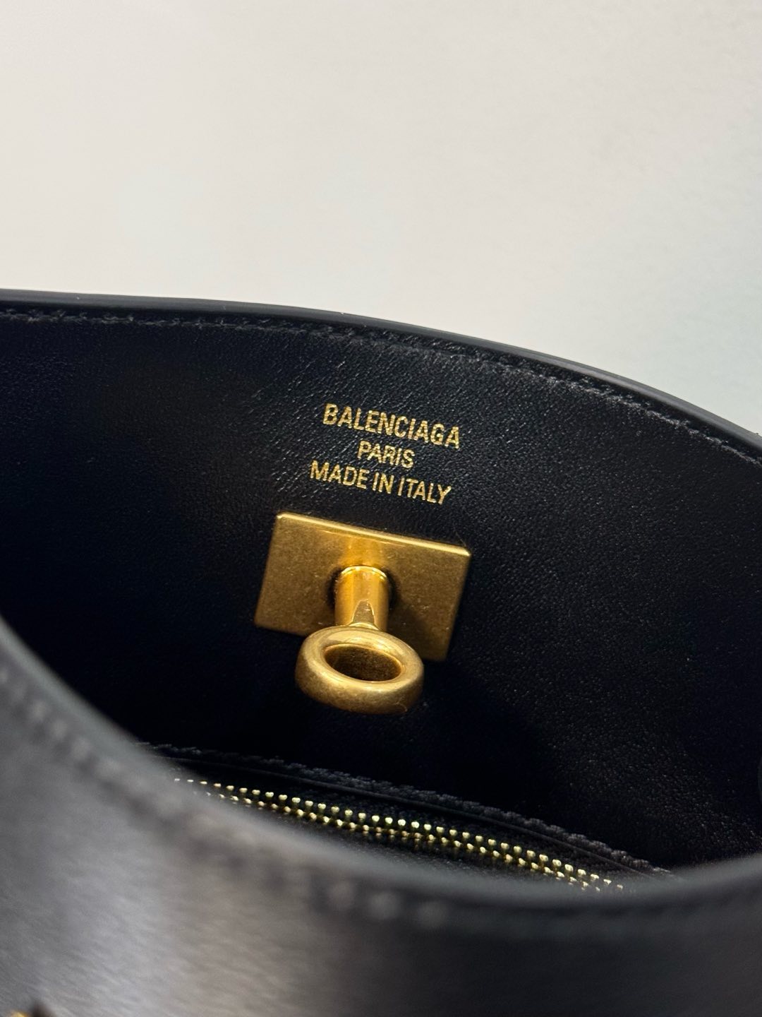 30CM small 巴黎世家 单肩  Balenciag Bel Air belair（One-shoulder）Cowhide– Black A0-8106802ABAV1000