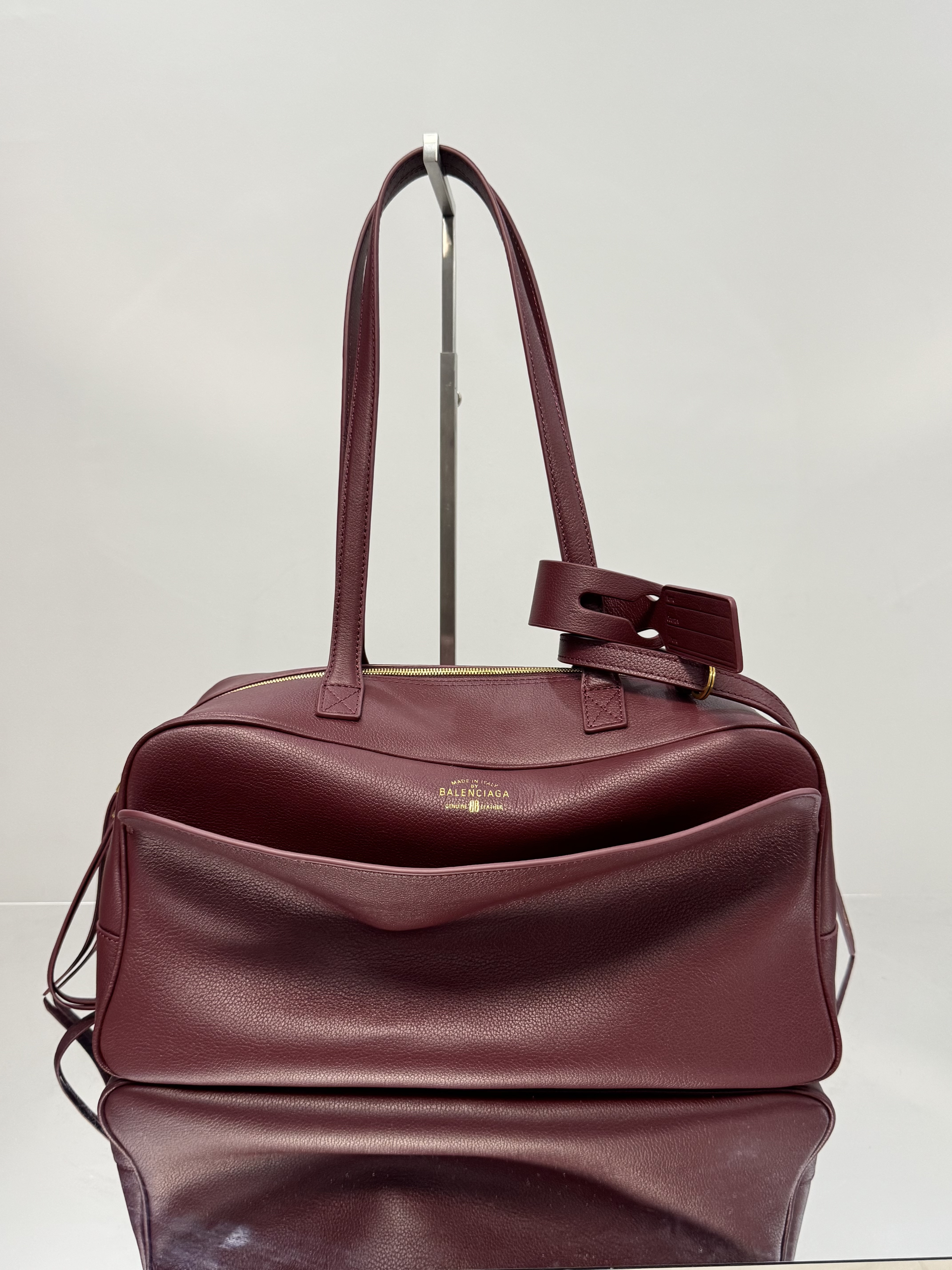 36CM 中号 巴黎世家 手提 保龄 Balenciag  carrie bowling （Handheld bowling bag）Cowhide– 8264252ABNQ1000