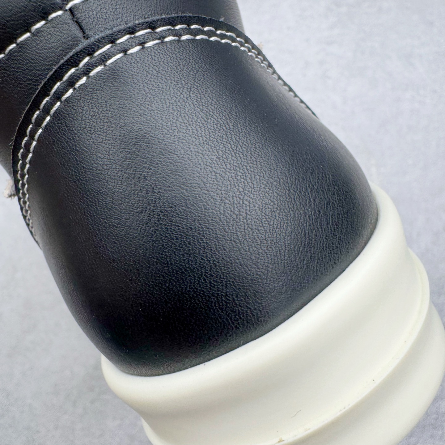 RICK OWENS RO 圆头 高筒  板鞋 休闲鞋 波鞋 男鞋    小牛皮 光滑皮 黑色RU02D6896LCOLVS-911