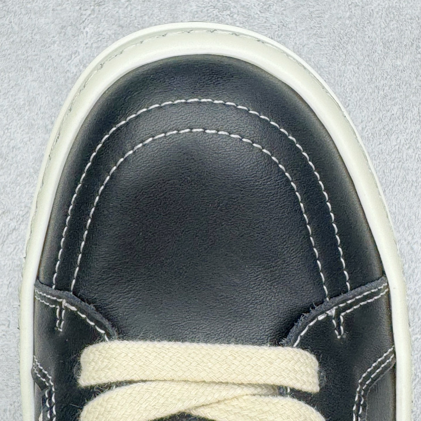 RICK OWENS RO 圆头 高筒  板鞋 休闲鞋 波鞋 男鞋    小牛皮 光滑皮 黑色RU02D6896LCOLVS-911