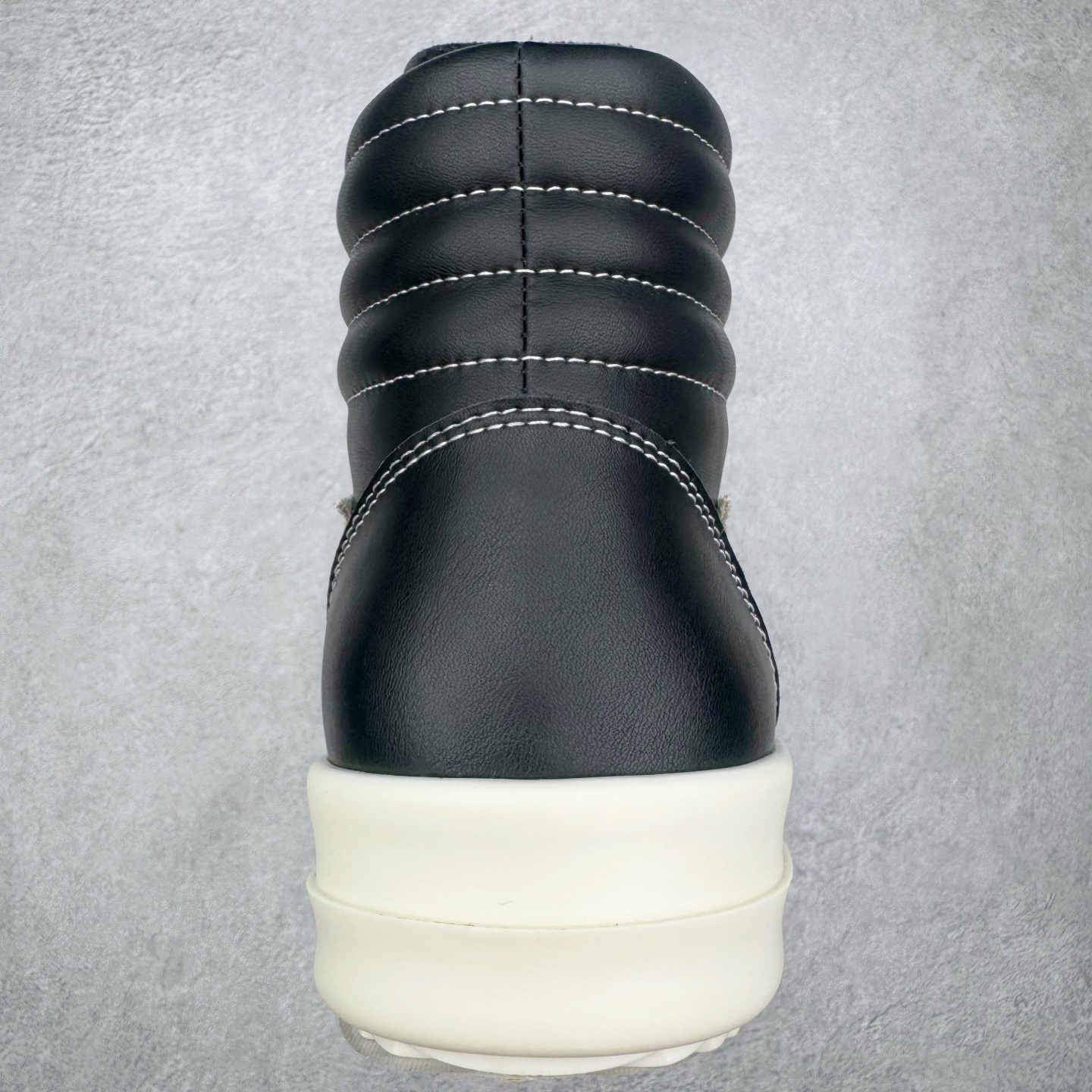 RICK OWENS RO 圆头 高筒  板鞋 休闲鞋 波鞋 男鞋    小牛皮 光滑皮 黑色RU02D6896LCOLVS-911