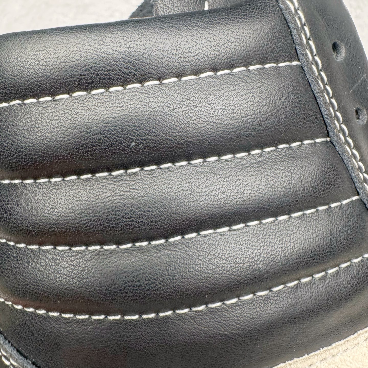 RICK OWENS RO 圆头 高筒  板鞋 休闲鞋 波鞋 男鞋    小牛皮 光滑皮 黑色RU02D6896LCOLVS-911