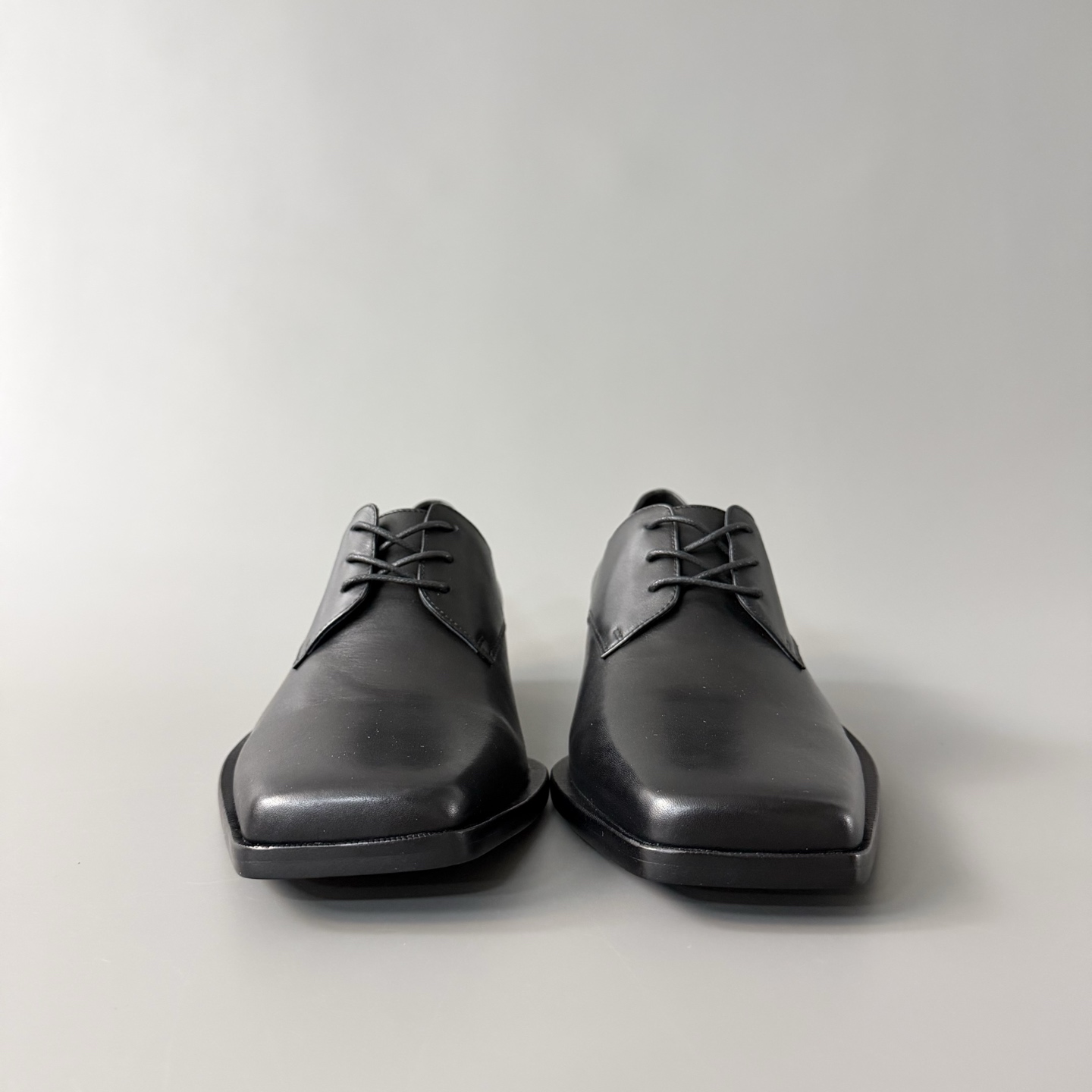 Balenciaga  巴黎世家 Concorde   亮面小牛皮 方头 系带 德比鞋 正装皮鞋 黑色C0-844961WB7231810