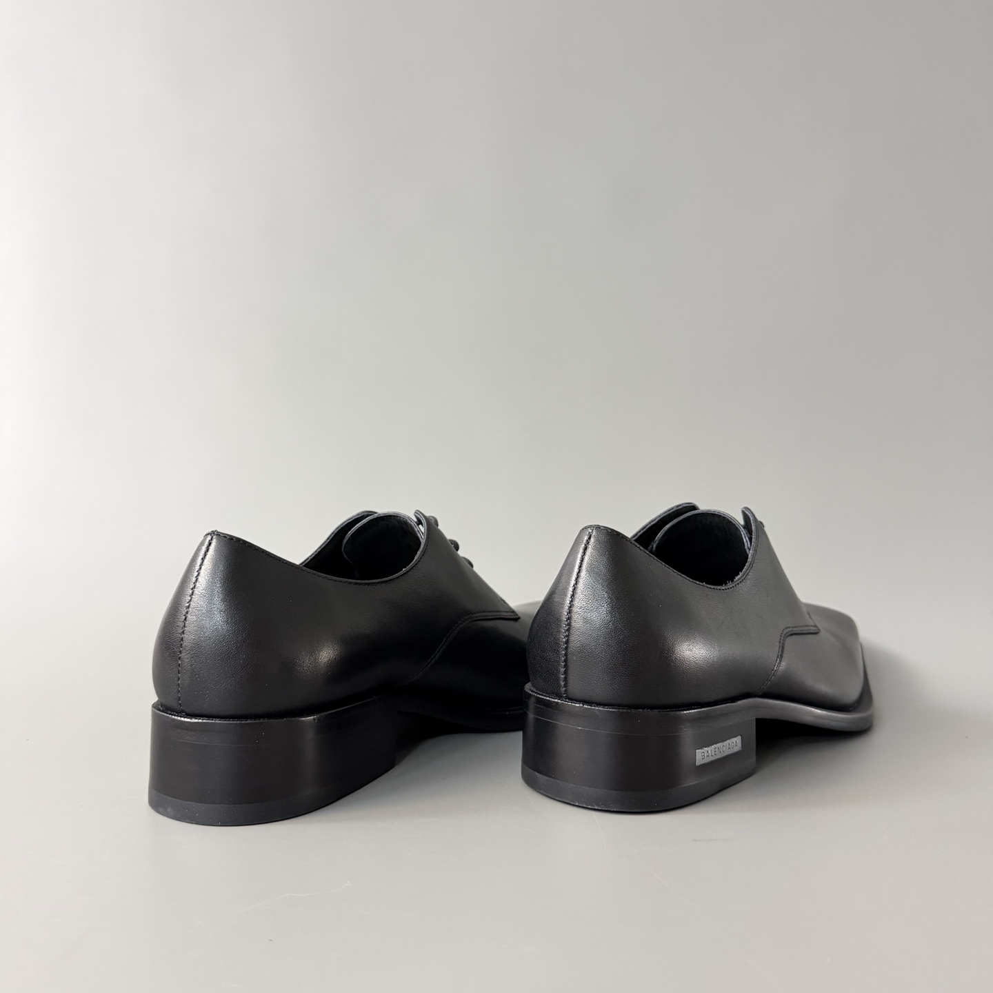 Balenciaga  巴黎世家 Concorde   亮面小牛皮 方头 系带 德比鞋 正装皮鞋 黑色C0-844961WB7231810