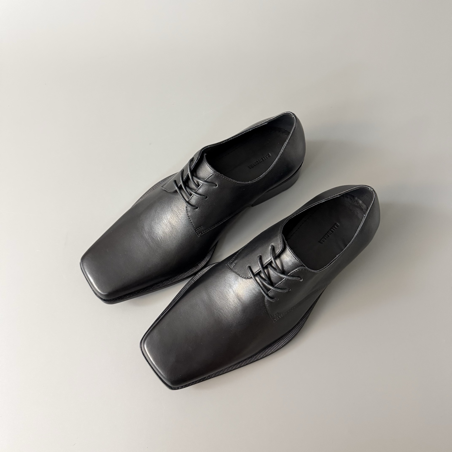 Balenciaga  巴黎世家 Concorde   亮面小牛皮 方头 系带 德比鞋 正装皮鞋 黑色C0-844961WB7231810