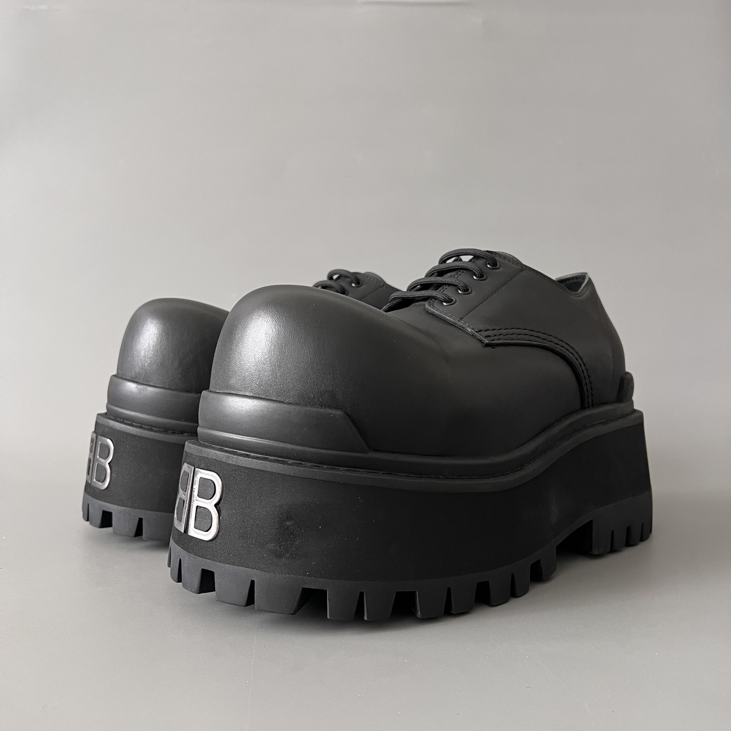 Balenciaga  巴黎世家  Combat strike  牛皮  双B  德比鞋   厚底 黑色 C0- 