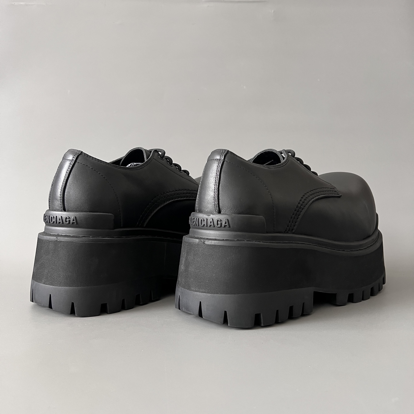 Balenciaga  巴黎世家  Combat strike  牛皮  双B  德比鞋   厚底 黑色 C0- 