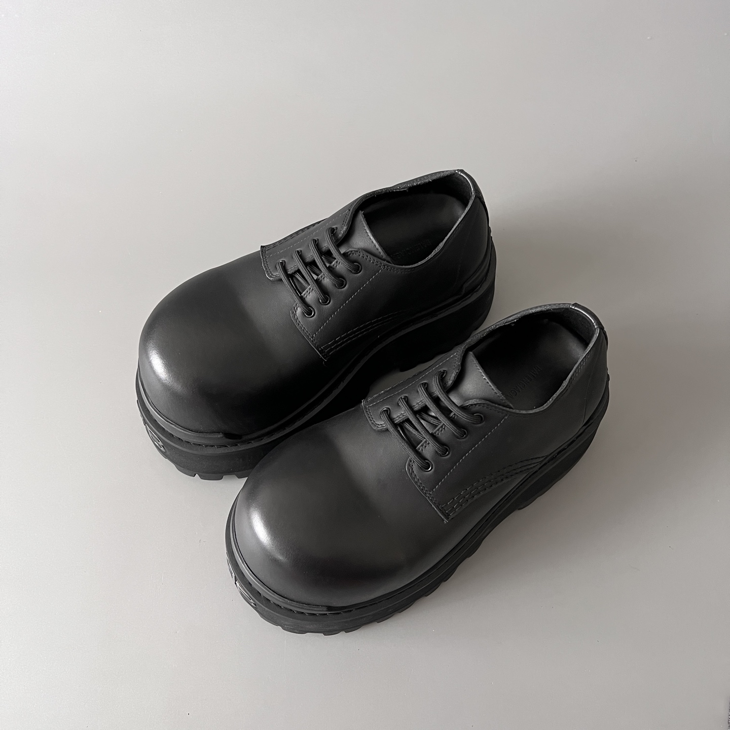 Balenciaga  巴黎世家  Combat strike  牛皮  双B  德比鞋   厚底 黑色 C0- 