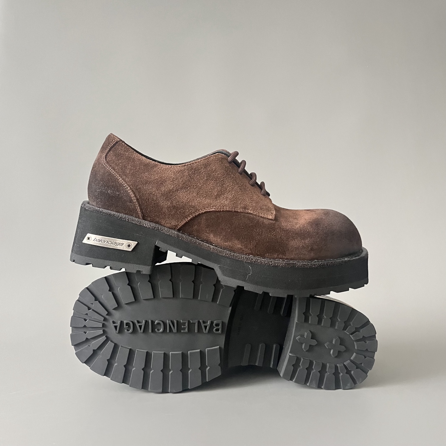 Balenciaga  巴黎世家 Venom  牛皮  德比鞋  厚底 棕色 C0- 850556WCAW52981