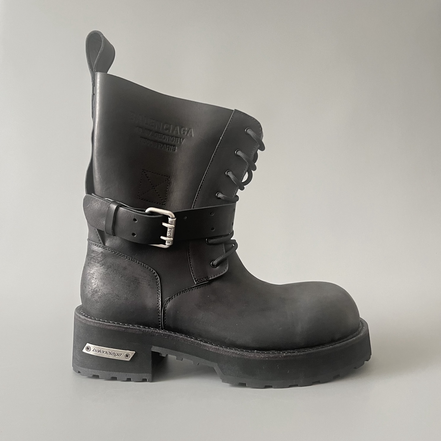 Balenciaga  巴黎世家 Venom 牛皮  短筒 马丁靴 黑色-D0