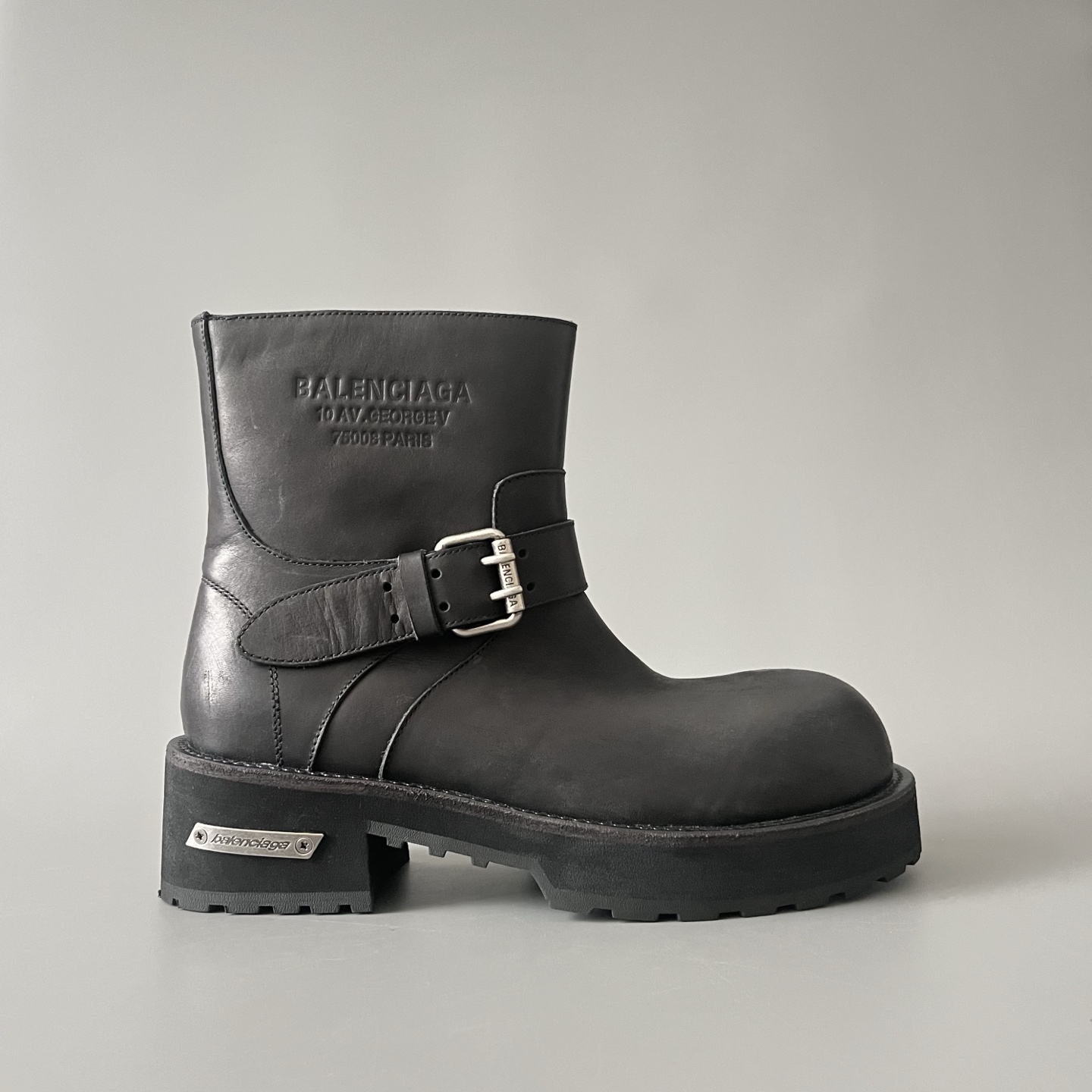 Balenciaga  巴黎世家 Venom 无鞋带 牛皮  短筒 马丁靴 黑色-D0
