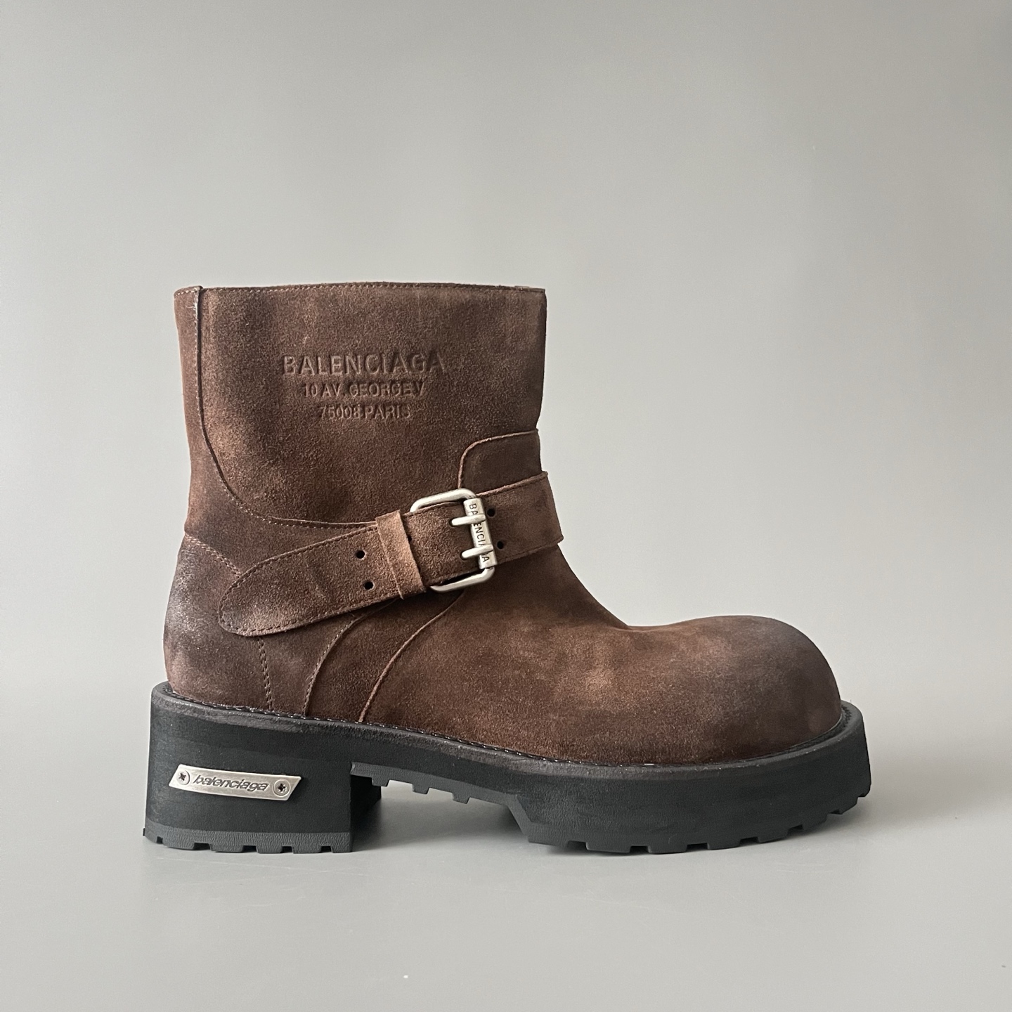 Balenciaga  巴黎世家 Venom 无鞋带 麂皮  短筒 马丁靴 棕色-D0-873433WCB432981