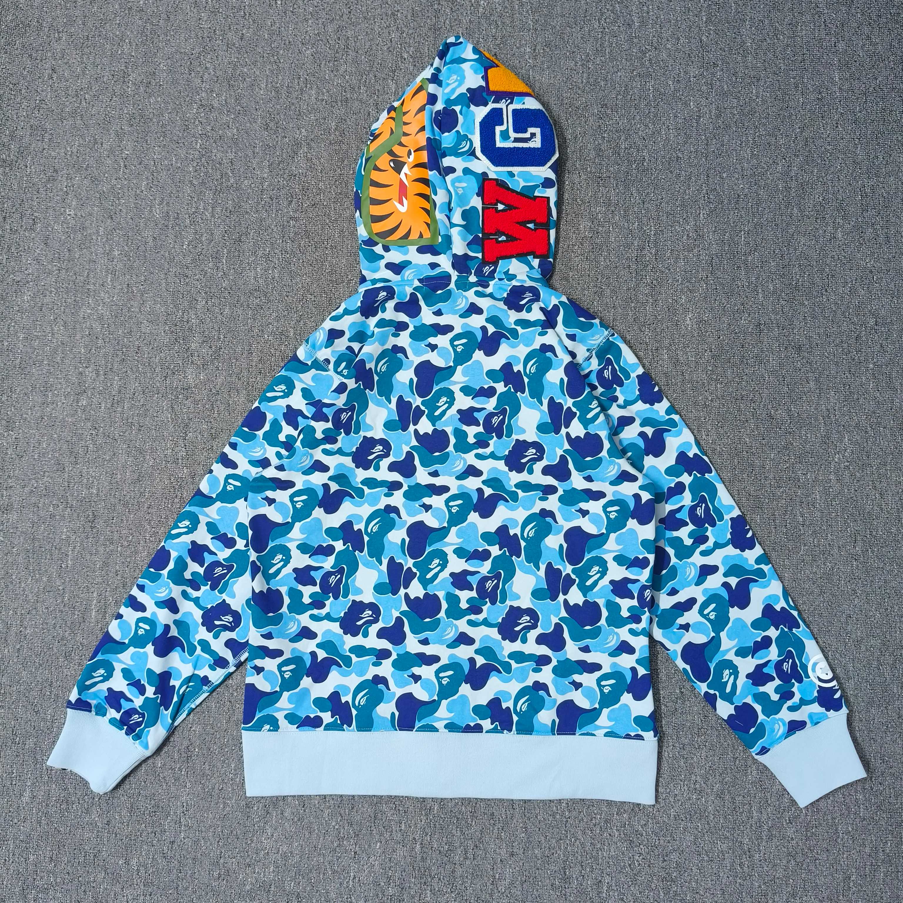 A BATHING APE BAPE ABC 双头 迷彩 鲨鱼猿人拉链外套  男女同款  0ZXSWM003151Q