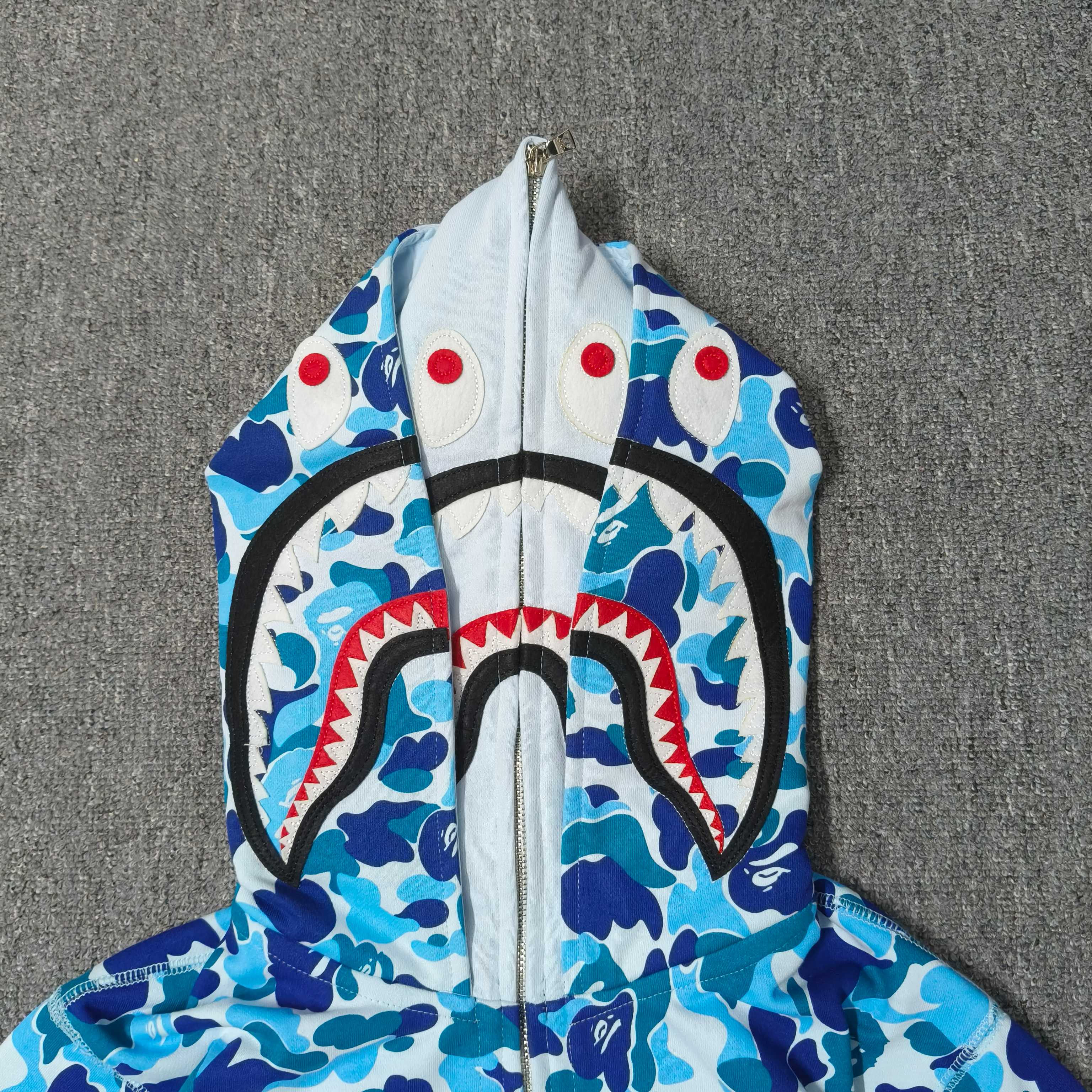 A BATHING APE BAPE ABC 双头 迷彩 鲨鱼猿人拉链外套  男女同款  0ZXSWM003151Q