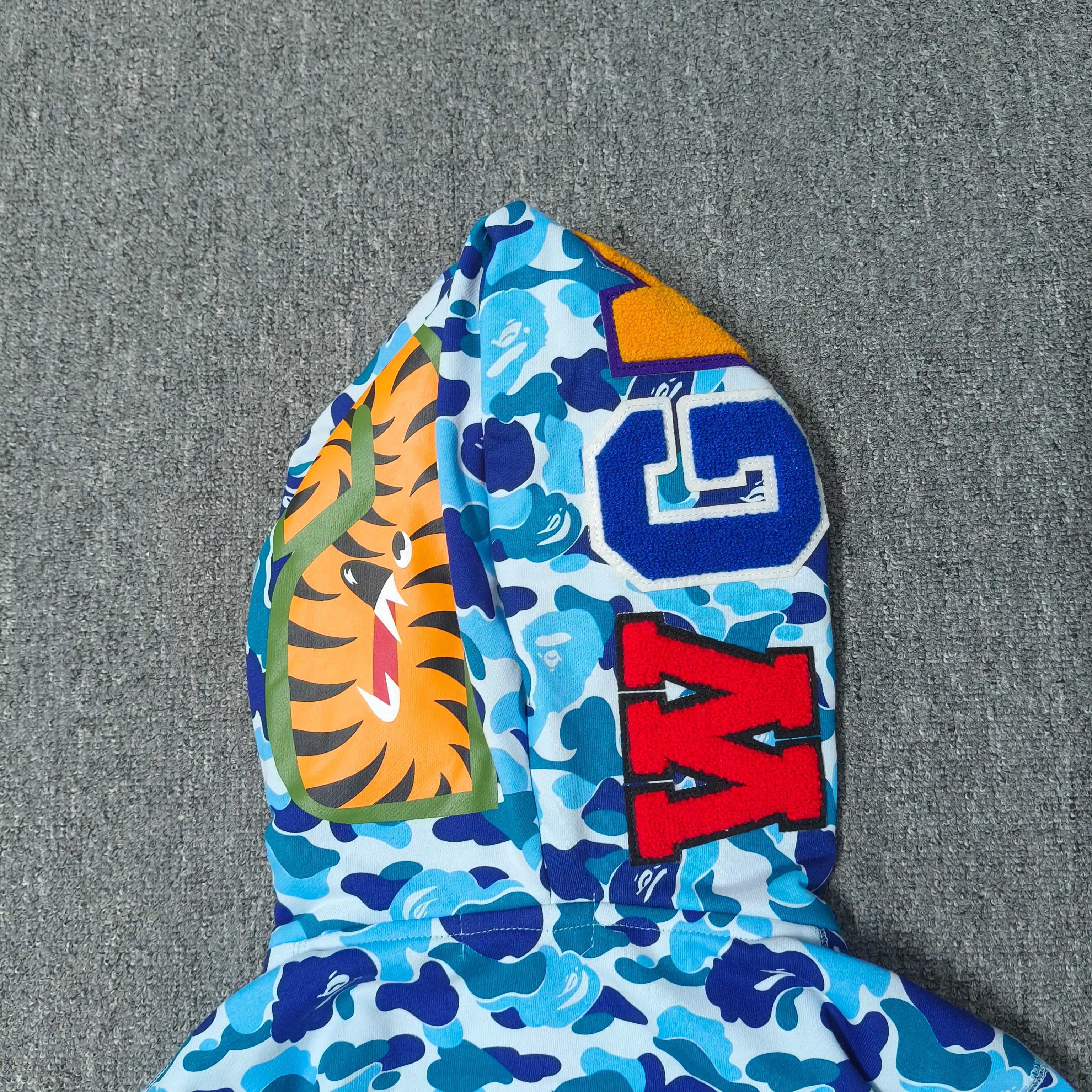 A BATHING APE BAPE ABC 双头 迷彩 鲨鱼猿人拉链外套  男女同款  0ZXSWM003151Q
