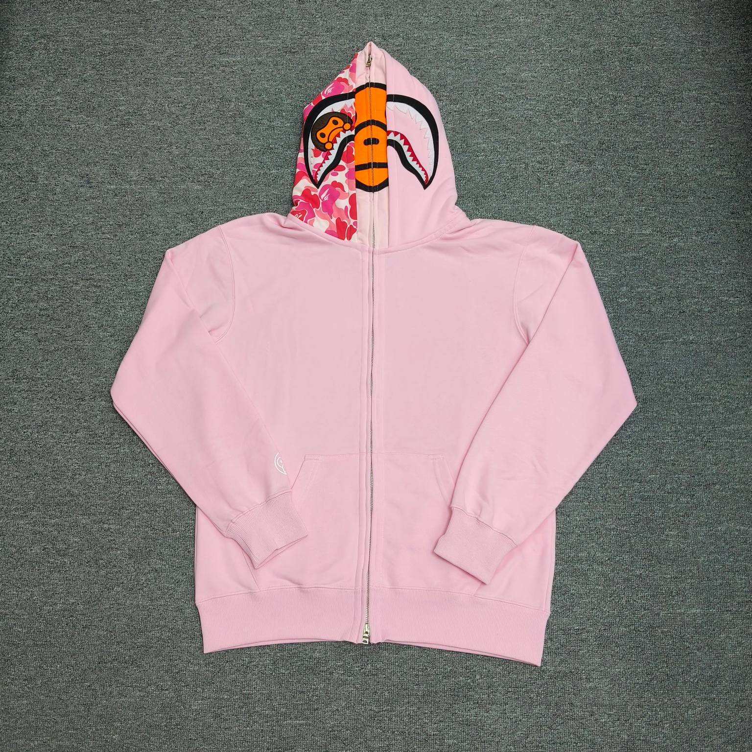 A BATHING APE BAPE milo 卡通小猴 拉链外套  男女同款 粉色 双帽