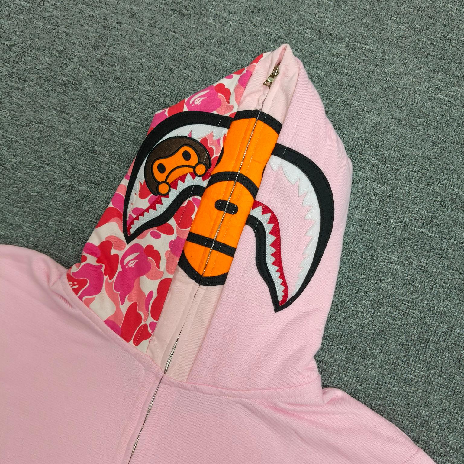 A BATHING APE BAPE milo 卡通小猴 拉链外套  男女同款 粉色 双帽