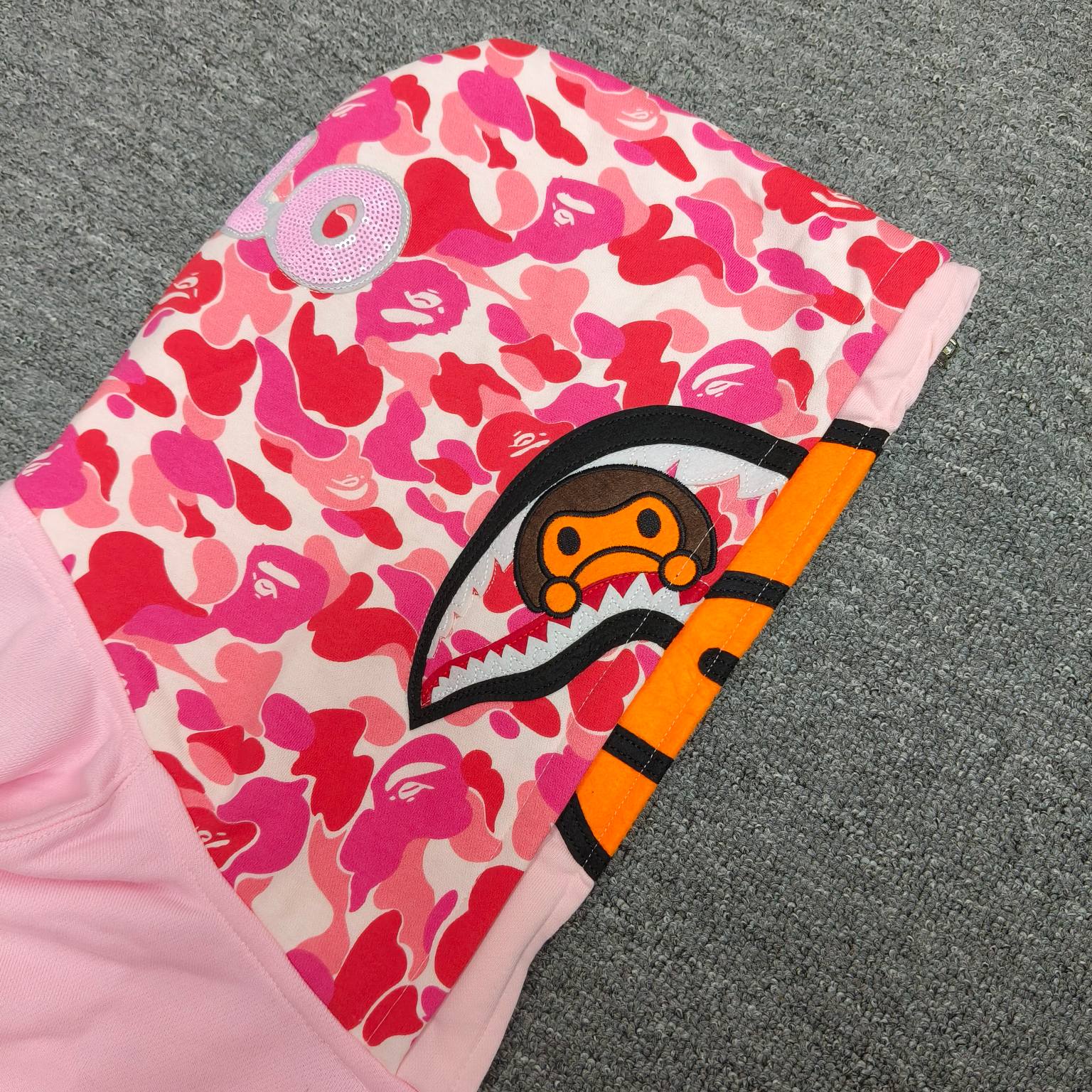 A BATHING APE BAPE milo 卡通小猴 拉链外套  男女同款 粉色 双帽