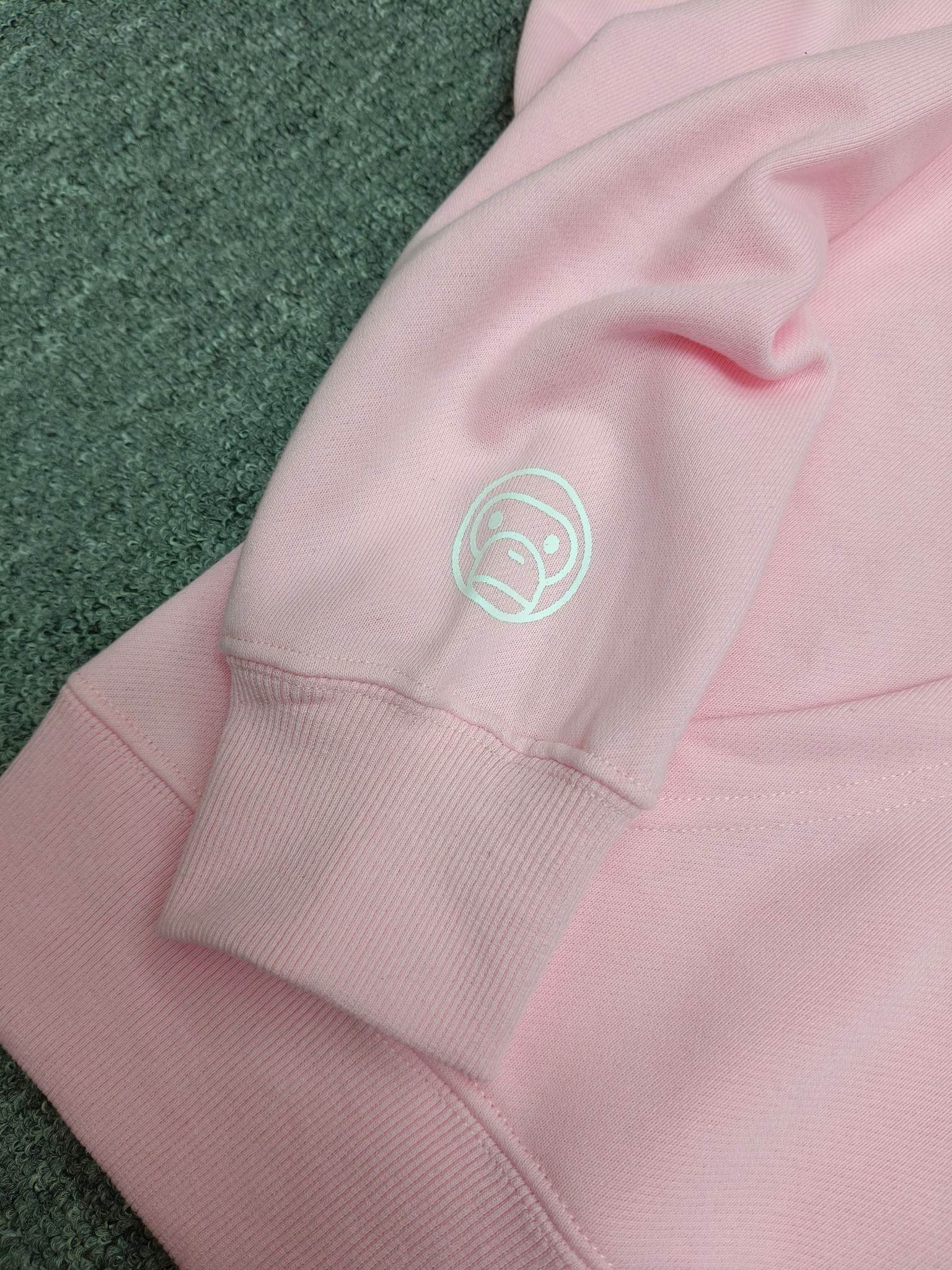 A BATHING APE BAPE milo 卡通小猴 拉链外套  男女同款 粉色 双帽