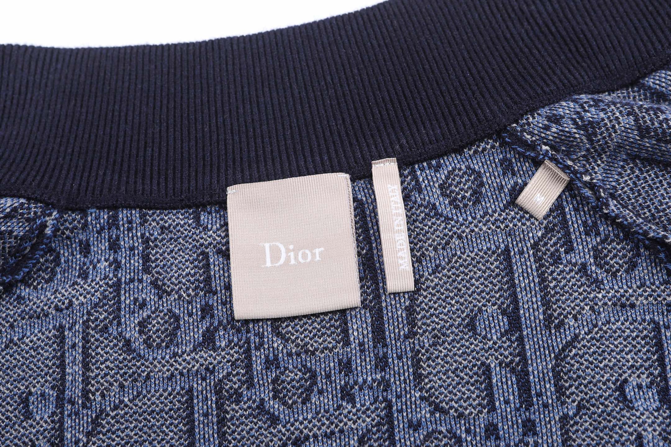 DIOR 迪奥 满印提花拉链飞行员夹克 外套 秋冬 长袖 蓝色 C0