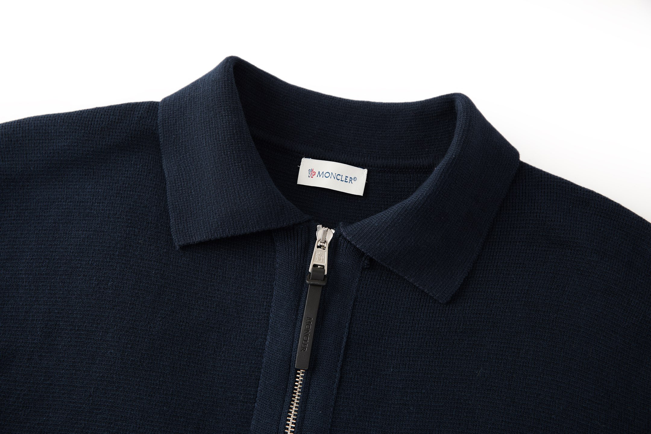 Moncler 蒙口 皮革口袋标识拉链针织外套 针织衫 长袖 秋冬 藏蓝色 黑色 灰色 B5