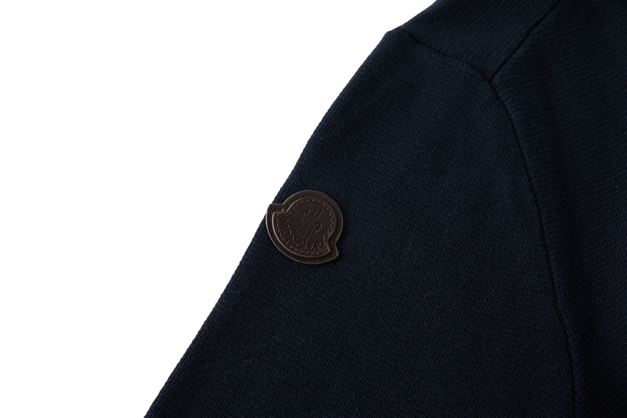 Moncler 蒙口 皮革口袋标识拉链针织外套 针织衫 长袖 秋冬 藏蓝色 黑色 灰色 B5