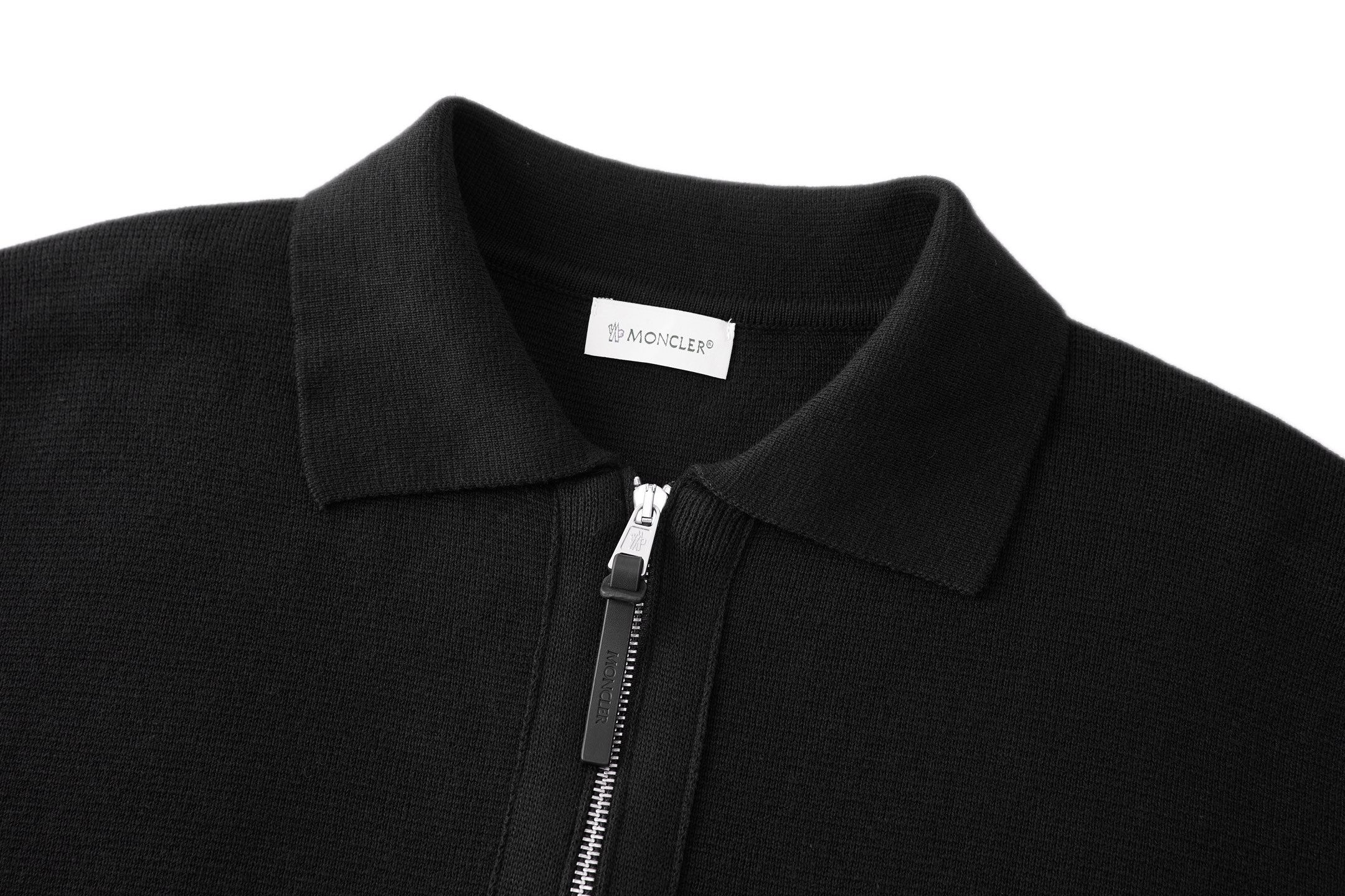 Moncler 蒙口 皮革口袋标识拉链针织外套 针织衫 长袖 秋冬 藏蓝色 黑色 灰色 B5