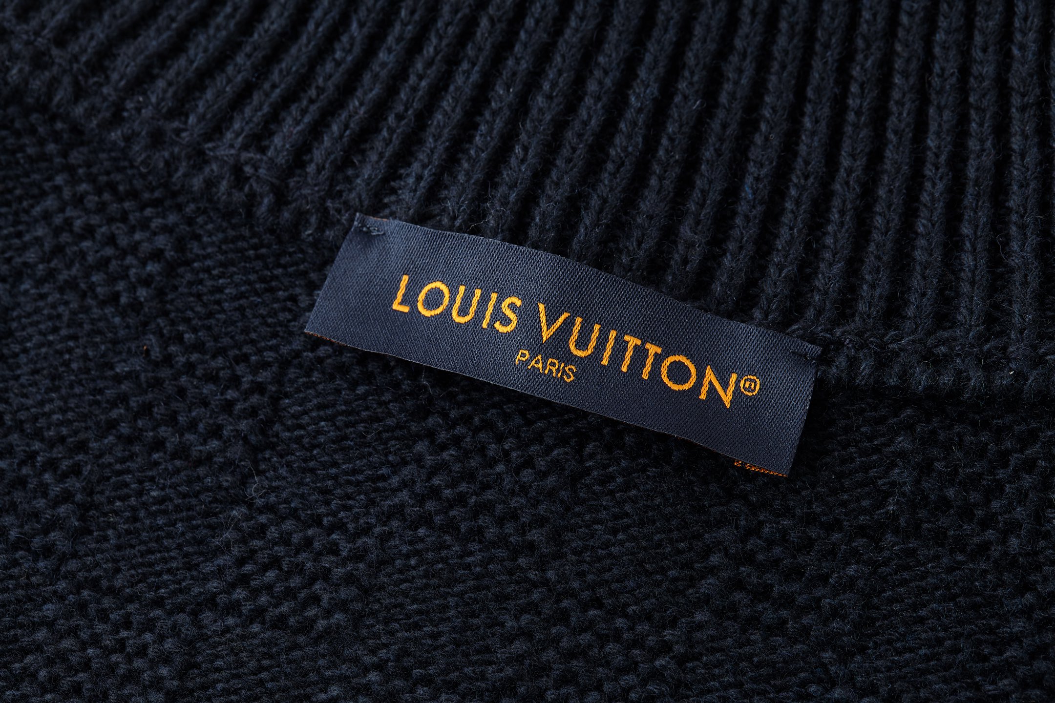 LOUIS VUITTON 路易威登 棋盘格半拉链高领毛衣 针织衫 外套 灰色 藏蓝色 B0 
