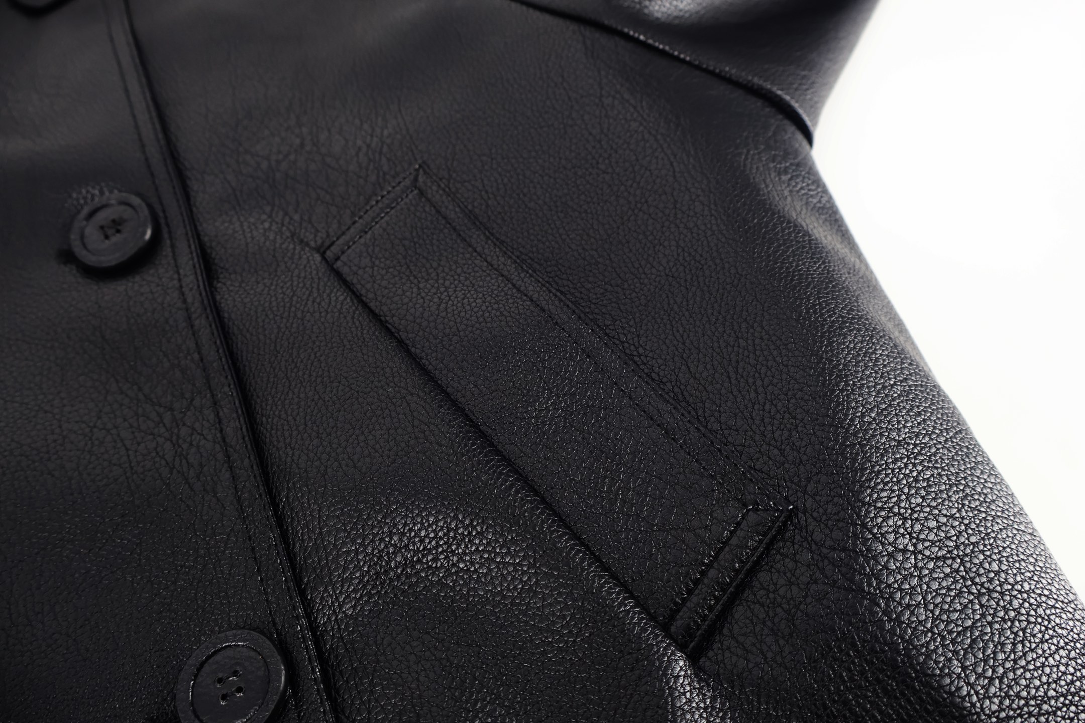 Acne Studios 双排扣立领荔枝纹皮衣 夹克 外套 秋冬 长袖 黑色 C5