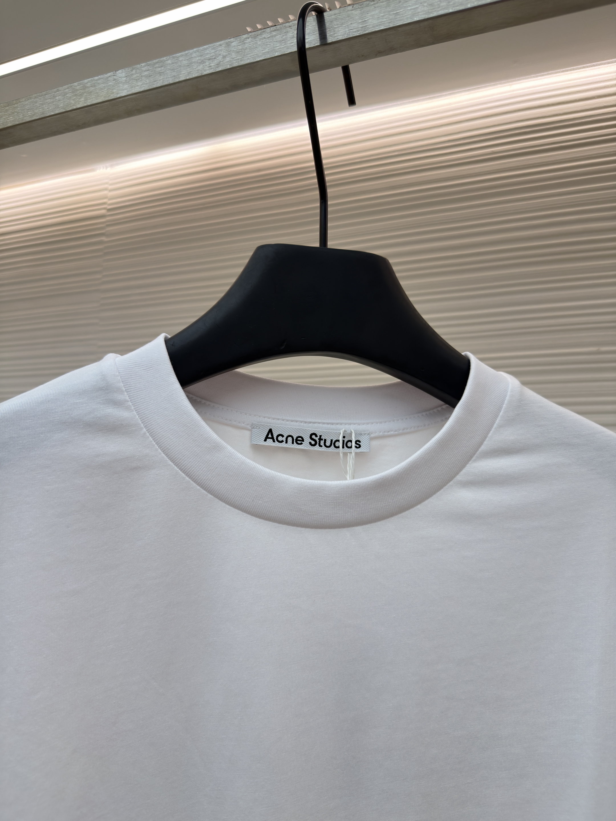 Acne Studios 陈森袖标字母圆领T恤 短袖 夏款 白色 A0