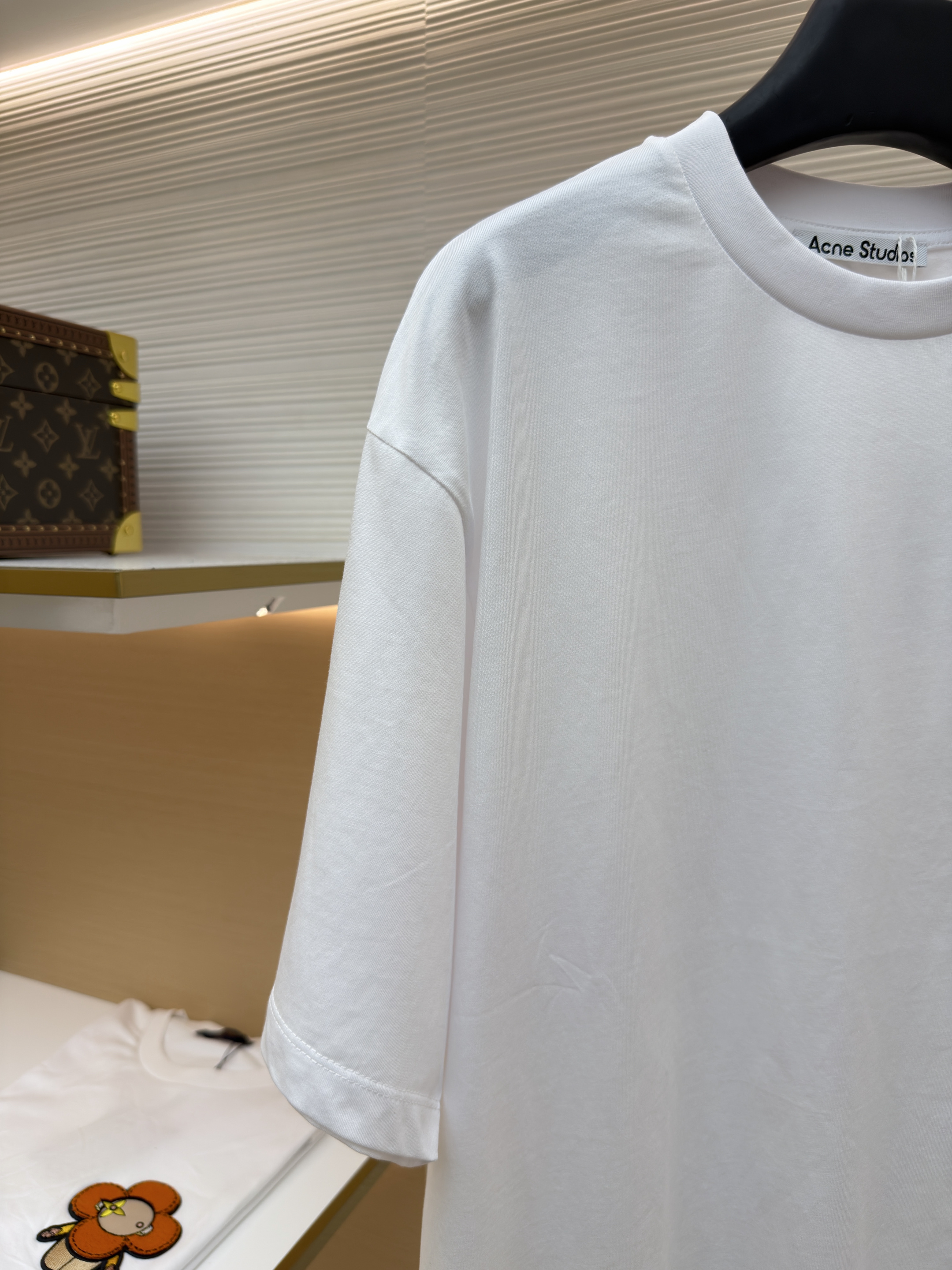 Acne Studios 陈森袖标字母圆领T恤 短袖 夏款 白色 A0