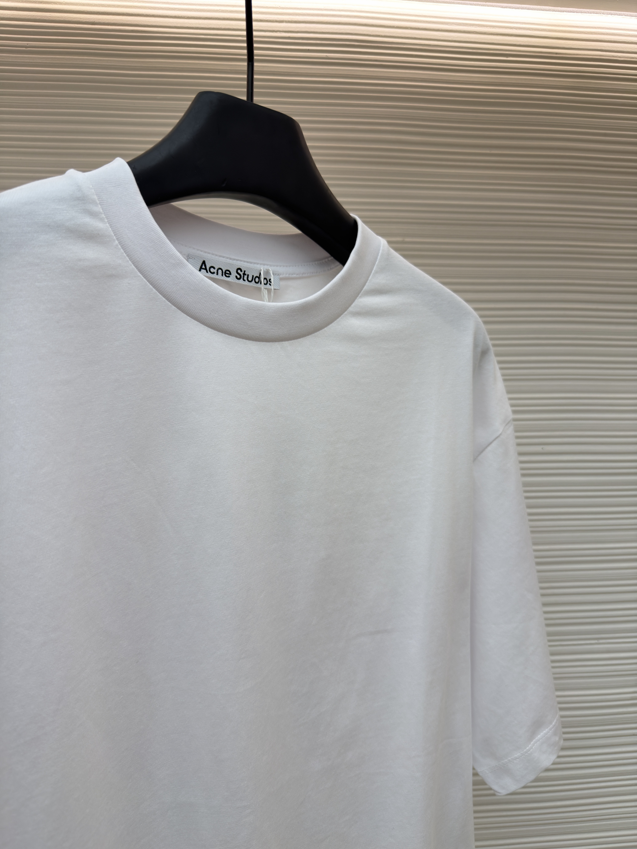 Acne Studios 陈森袖标字母圆领T恤 短袖 夏款 白色 A0
