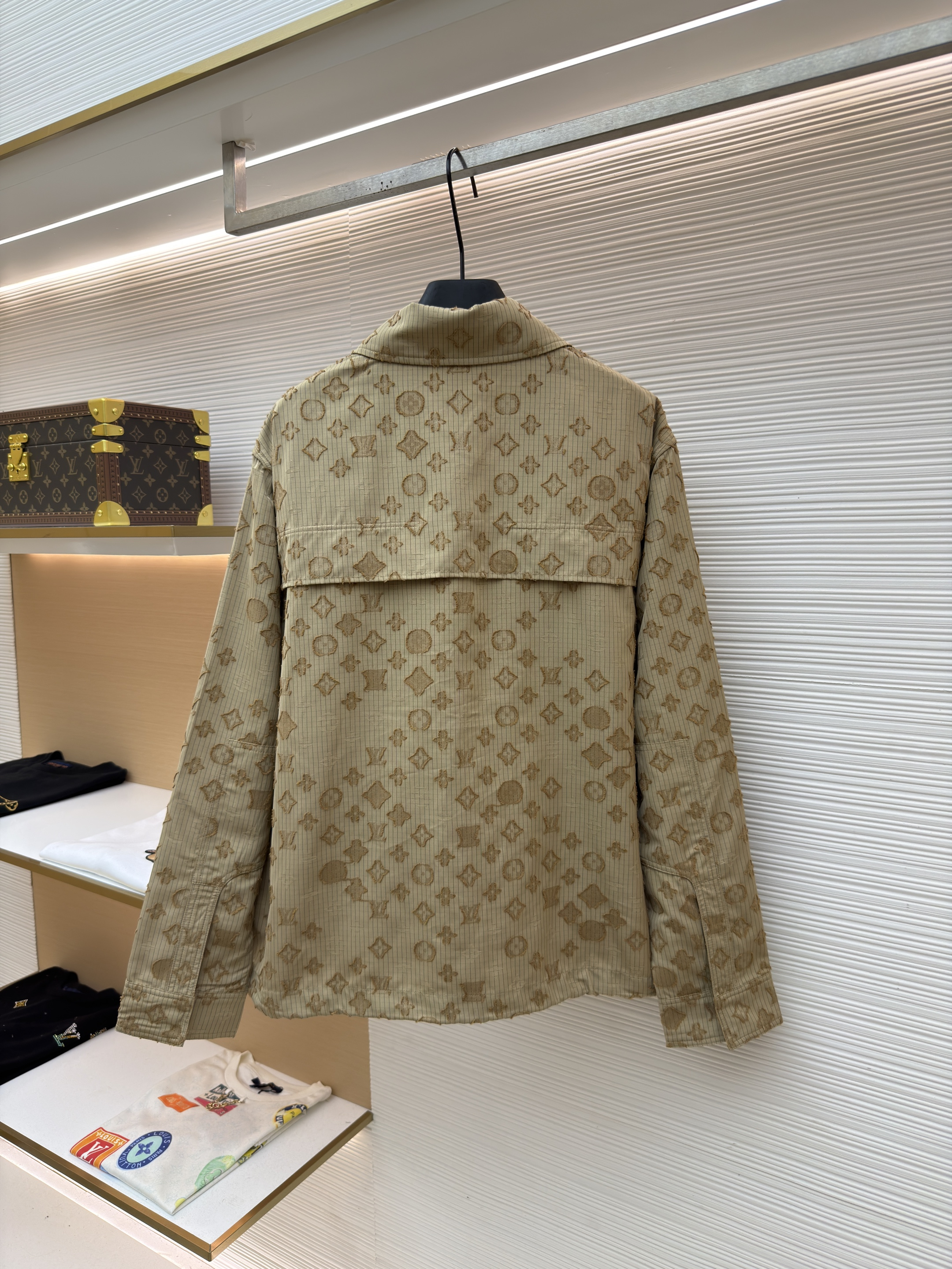 LOUIS VUITTON 路易威登 满印双口袋拉链夹克 外套 长袖 秋冬 卡其色 C0